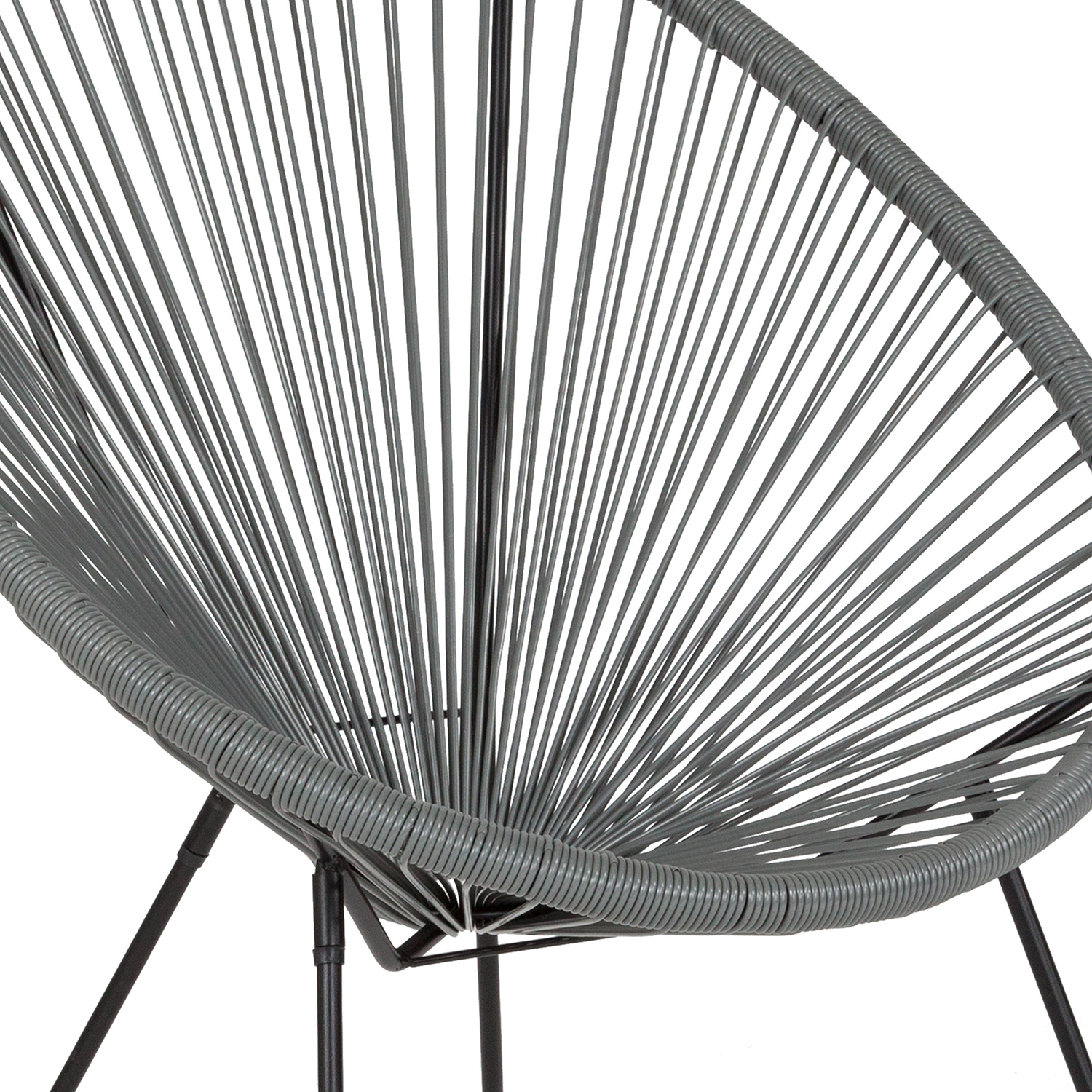 BLNK Valencia Oval Comfort Series Take Ten Papasan Lounge Chair - Gray