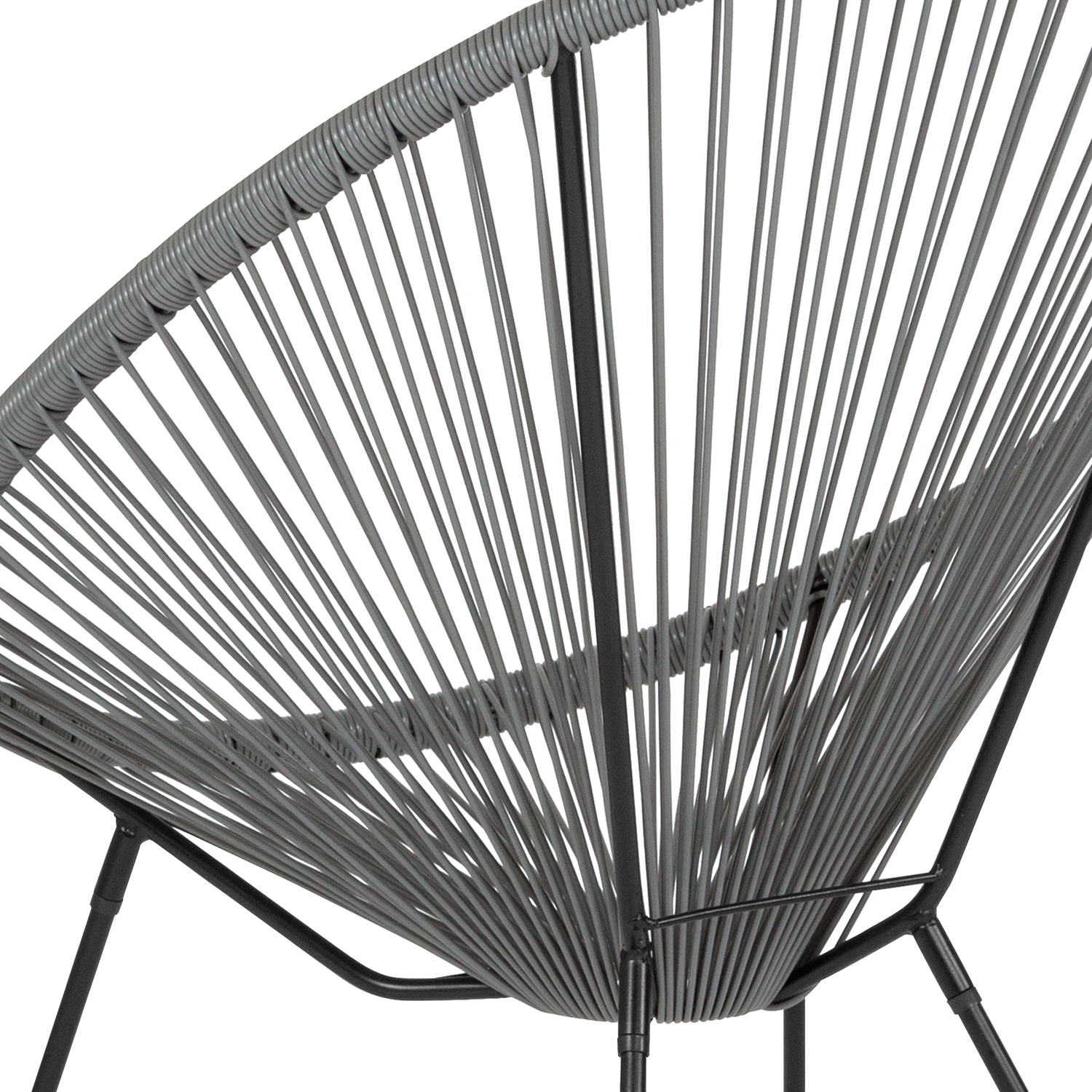 BLNK Valencia Oval Comfort Series Take Ten Papasan Lounge Chair - Gray