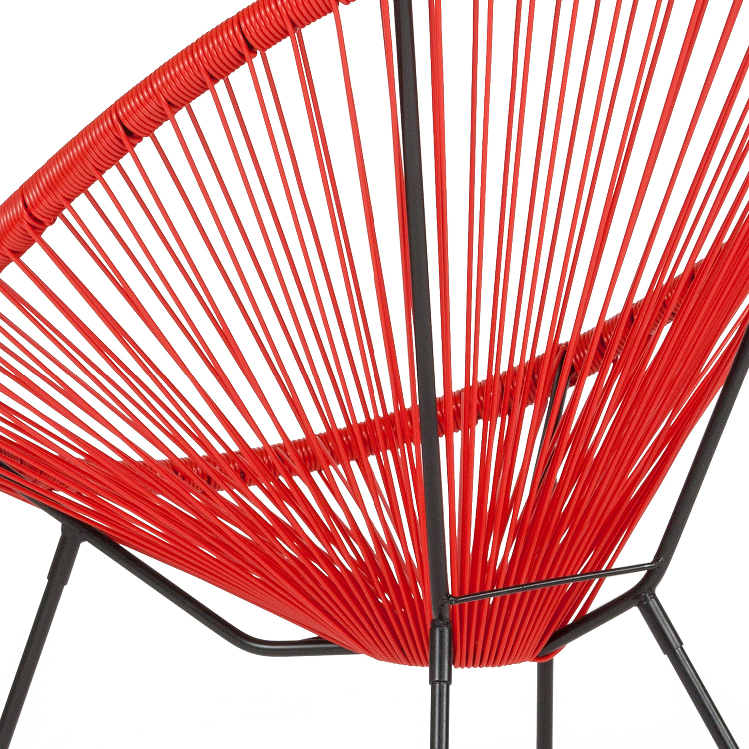 BLNK Valencia Oval Comfort Series Take Ten Papasan Lounge Chair - Red