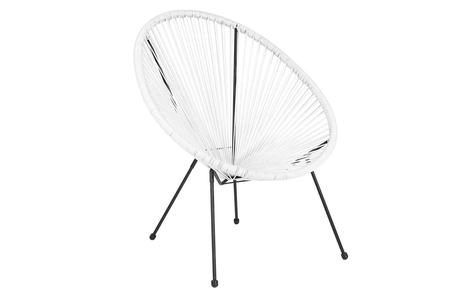 BLNK Valencia Oval Comfort Series Take Ten Papasan Lounge Chair - White