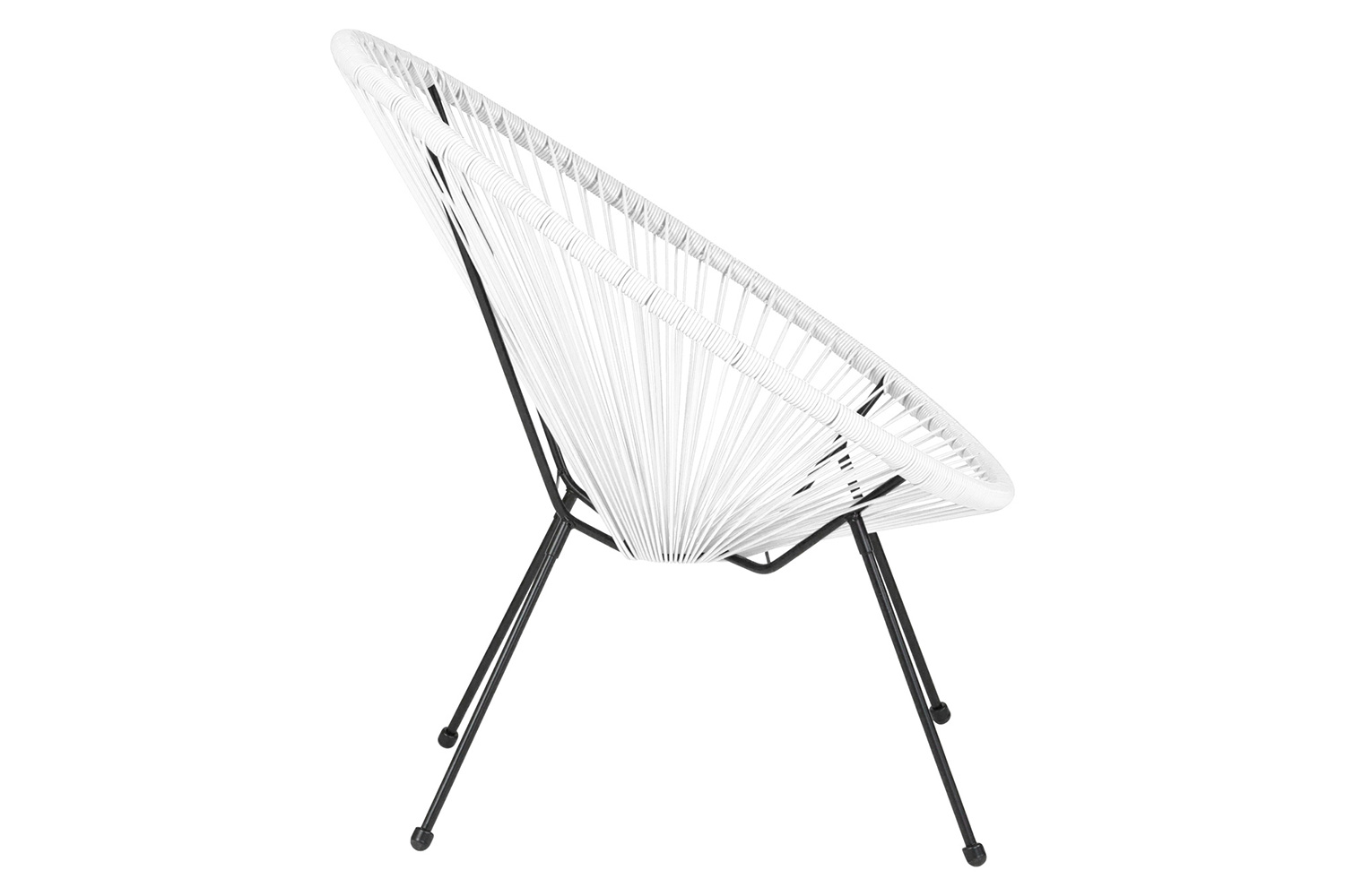 BLNK Valencia Oval Comfort Series Take Ten Papasan Lounge Chair - White