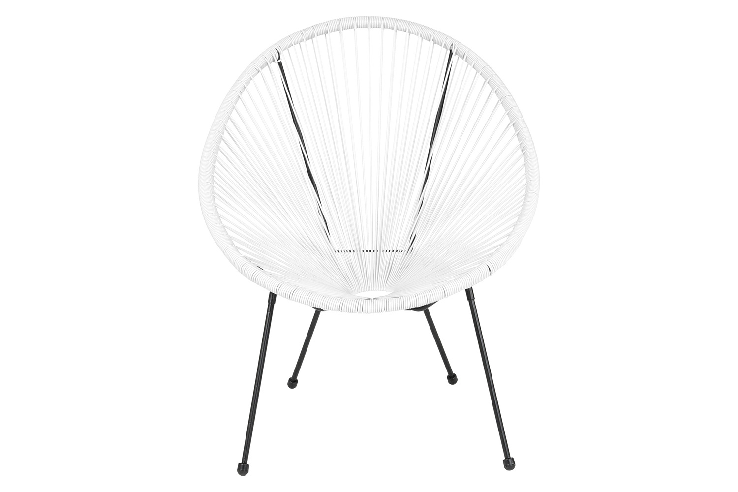BLNK Valencia Oval Comfort Series Take Ten Papasan Lounge Chair - White