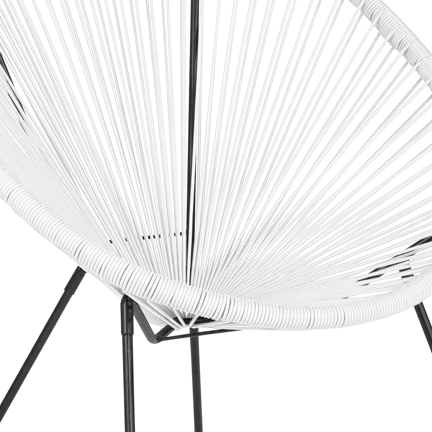 BLNK Valencia Oval Comfort Series Take Ten Papasan Lounge Chair - White