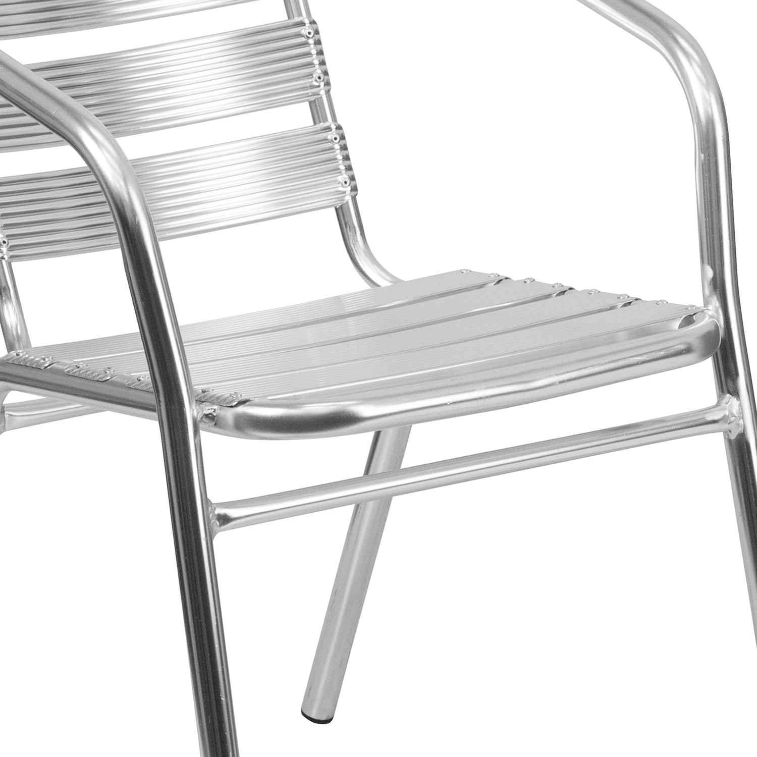 BLNK - Lila Heavy Duty Commercial Aluminum Indoor-Outdoor Restaurant Stack Chair with Triple Slat Back