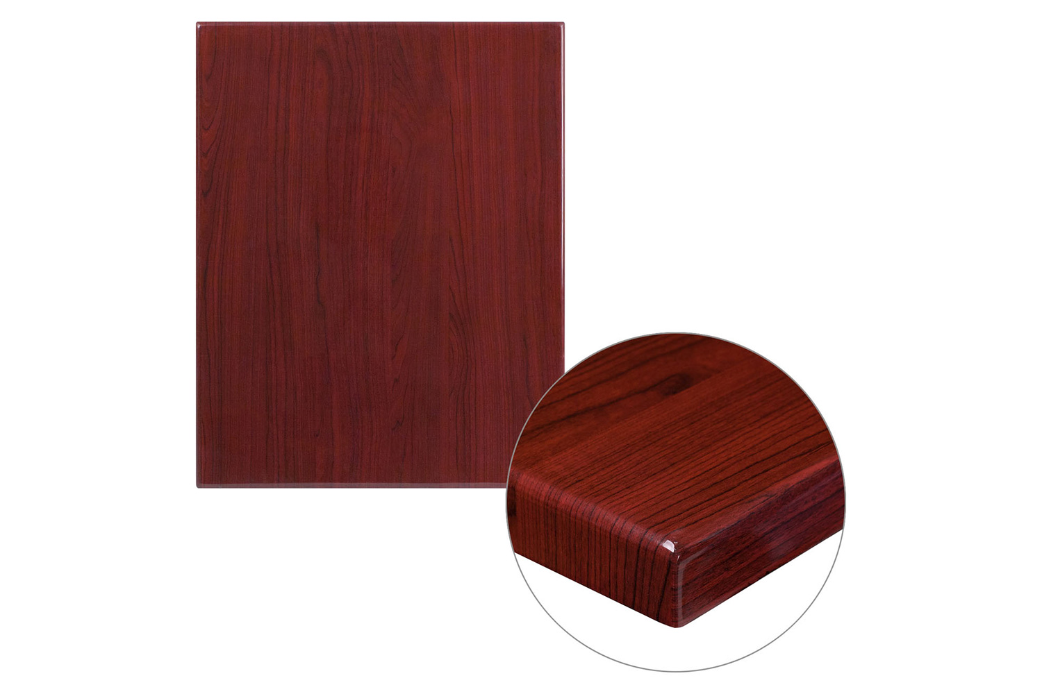 BLNK - Glenbrook Rectangular Resin High-Gloss Table Top with 2" Thick Edge