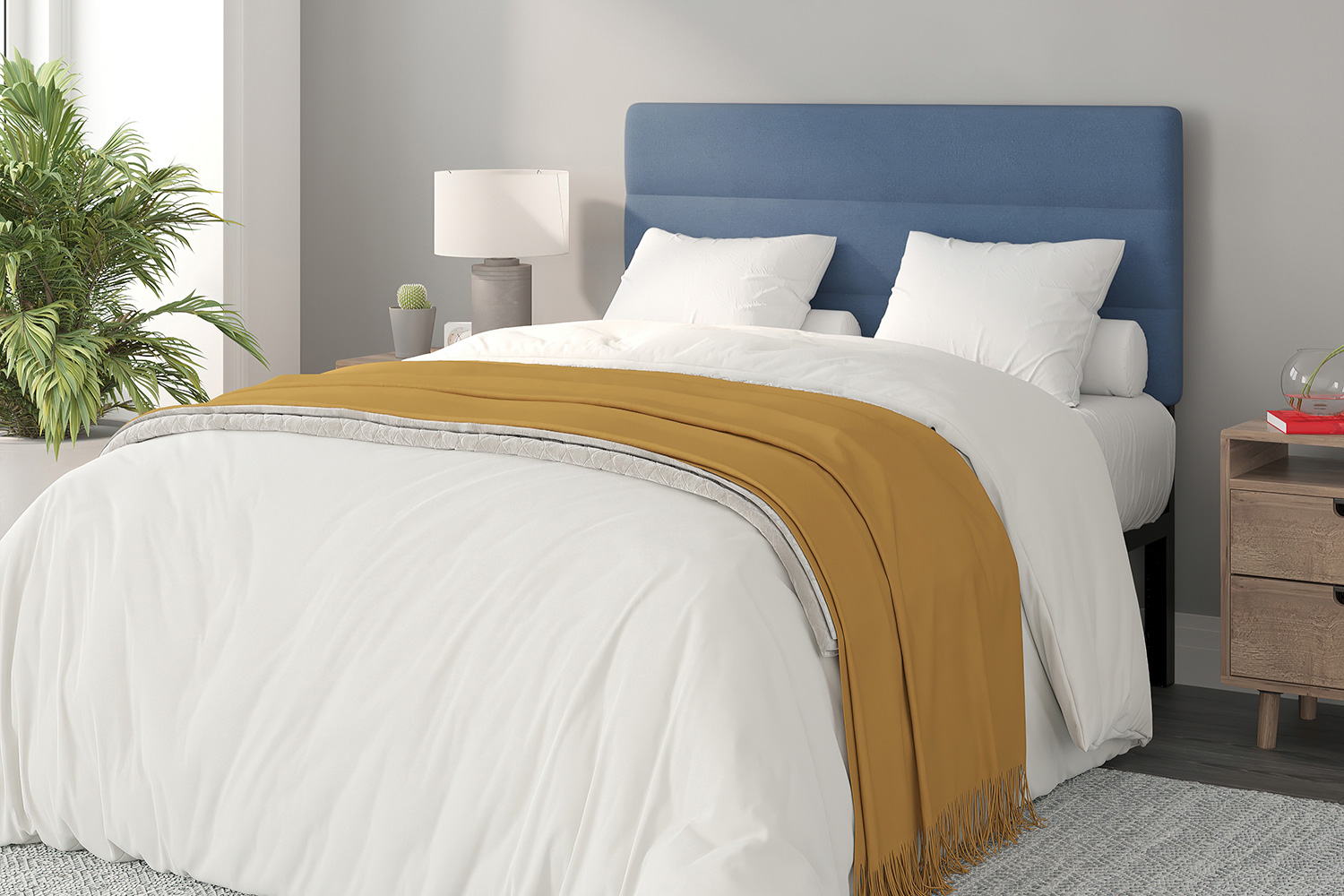 BLNK - Paxton Fabric Channel Stitched Upholstered Adjustable Height Headboard