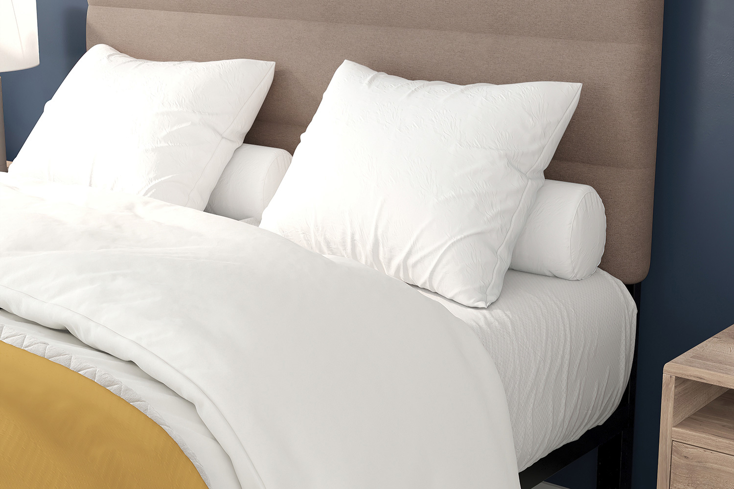 BLNK Paxton Fabric Channel Stitched Upholstered Adjustable Height Headboard - Taupe, Full Size