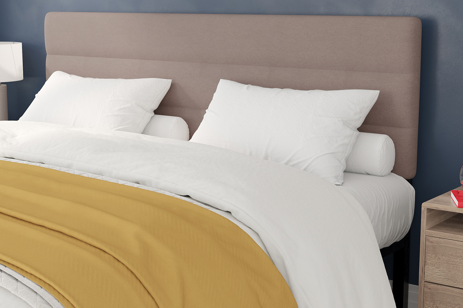 BLNK Paxton Fabric Channel Stitched Upholstered Adjustable Height Headboard - Taupe, King Size