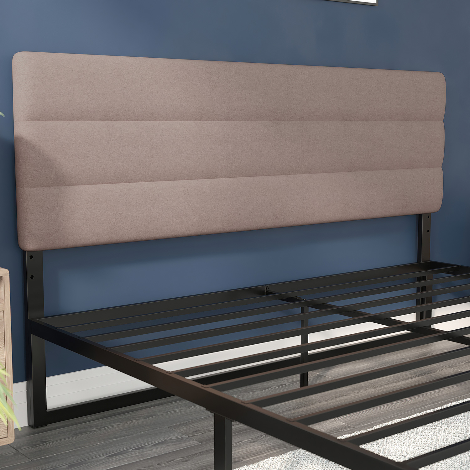 BLNK Paxton Fabric Channel Stitched Upholstered Adjustable Height Headboard - Taupe, King Size