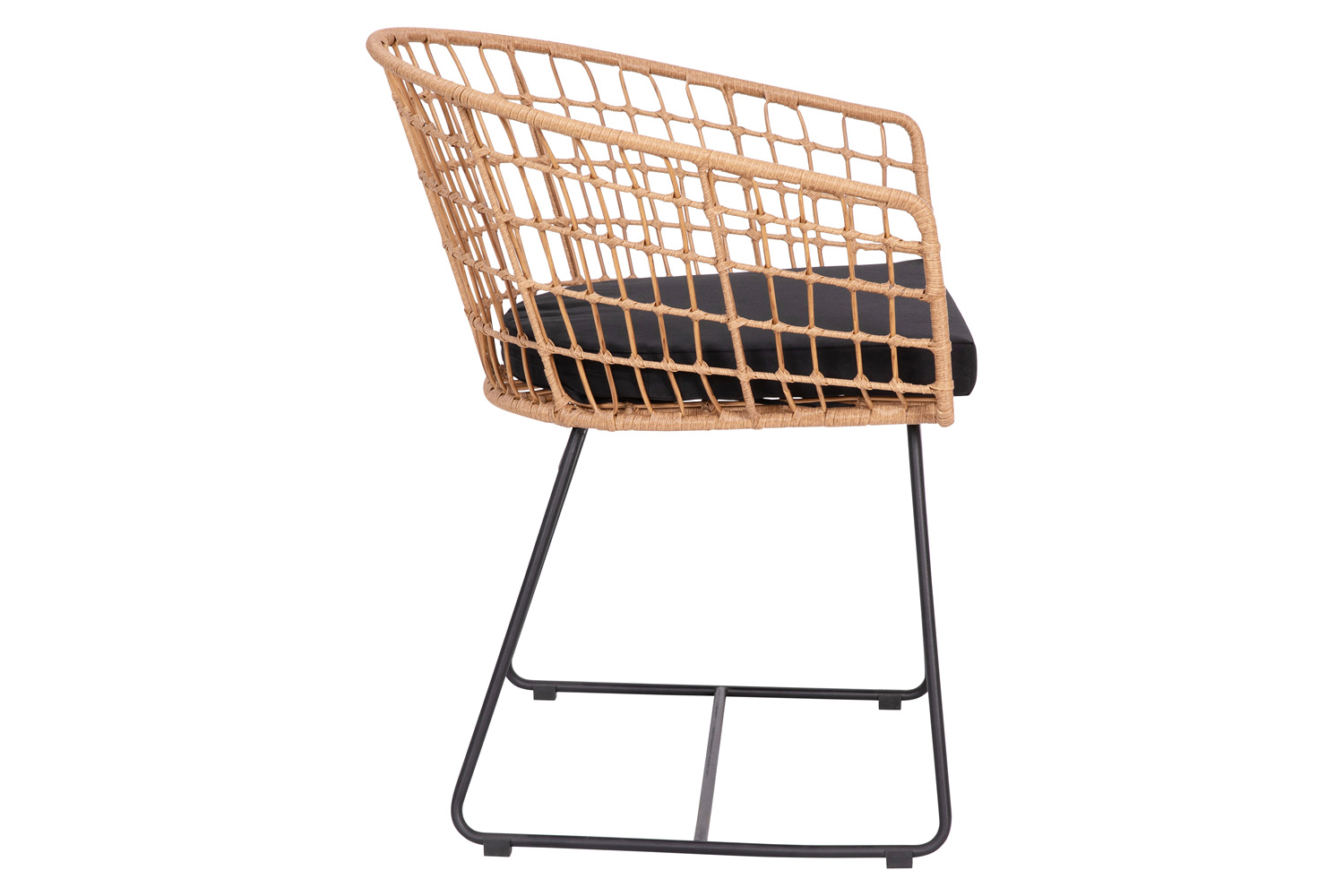 BLNK Devon Indoor-Outdoor Patio Boho Club Chairs Set of 2 - Black