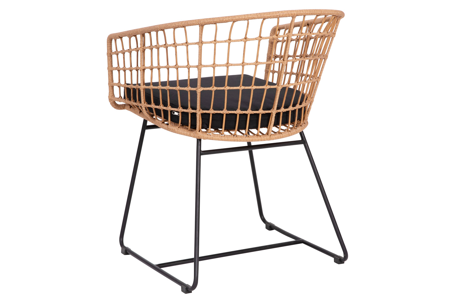 BLNK Devon Indoor-Outdoor Patio Boho Club Chairs Set of 2 - Black