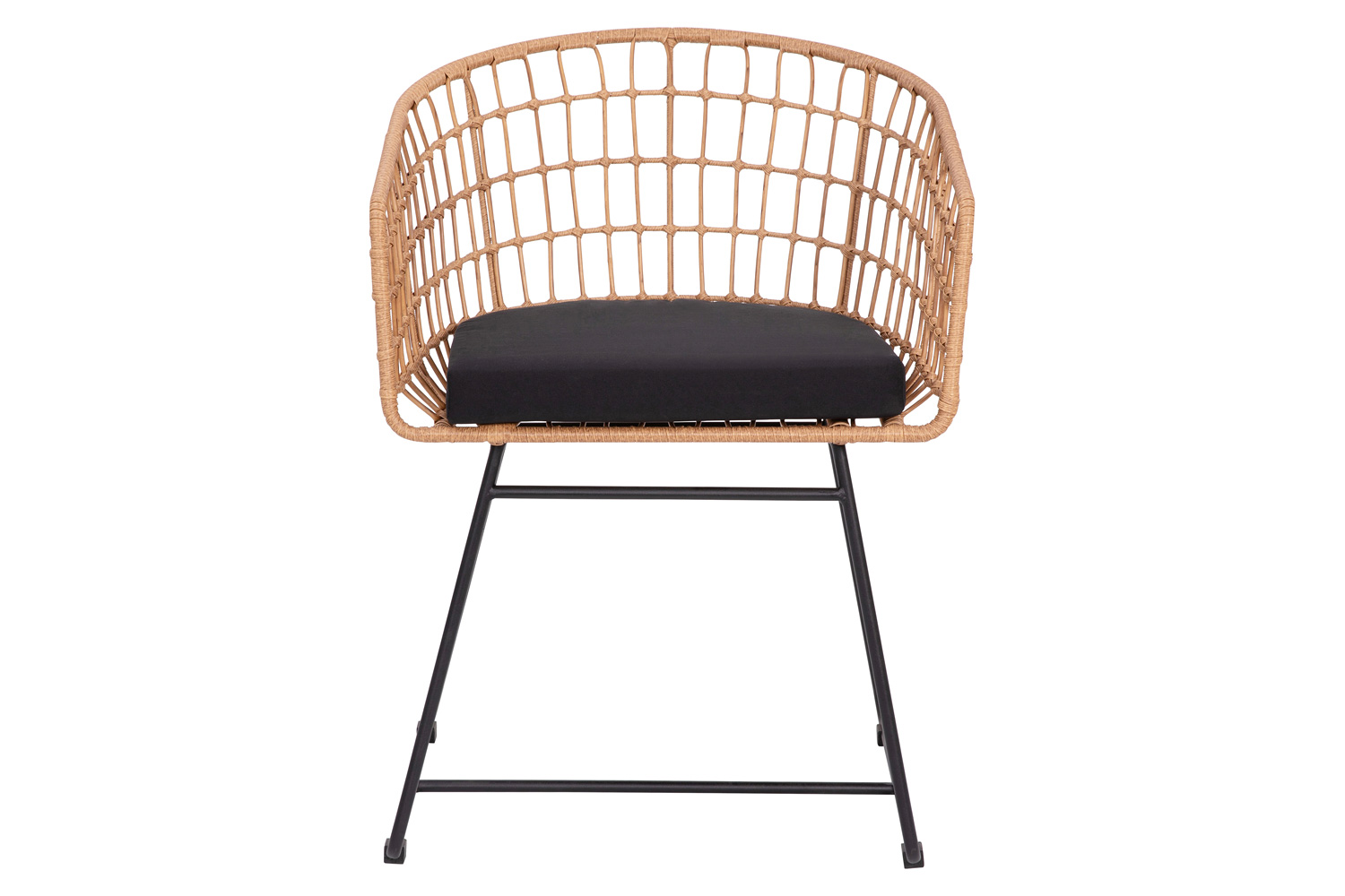 BLNK Devon Indoor-Outdoor Patio Boho Club Chairs Set of 2 - Black