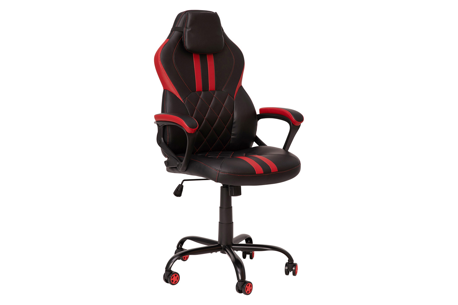 BLNK Stone Ergonomic Designer Adjustable Office Computer Chair with Red Dual Wheel Casters - Black/Red
