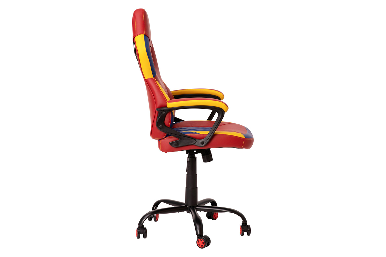 BLNK Stone Ergonomic Designer Adjustable Office Computer Chair with Red Dual Wheel Casters - Red & Yellow