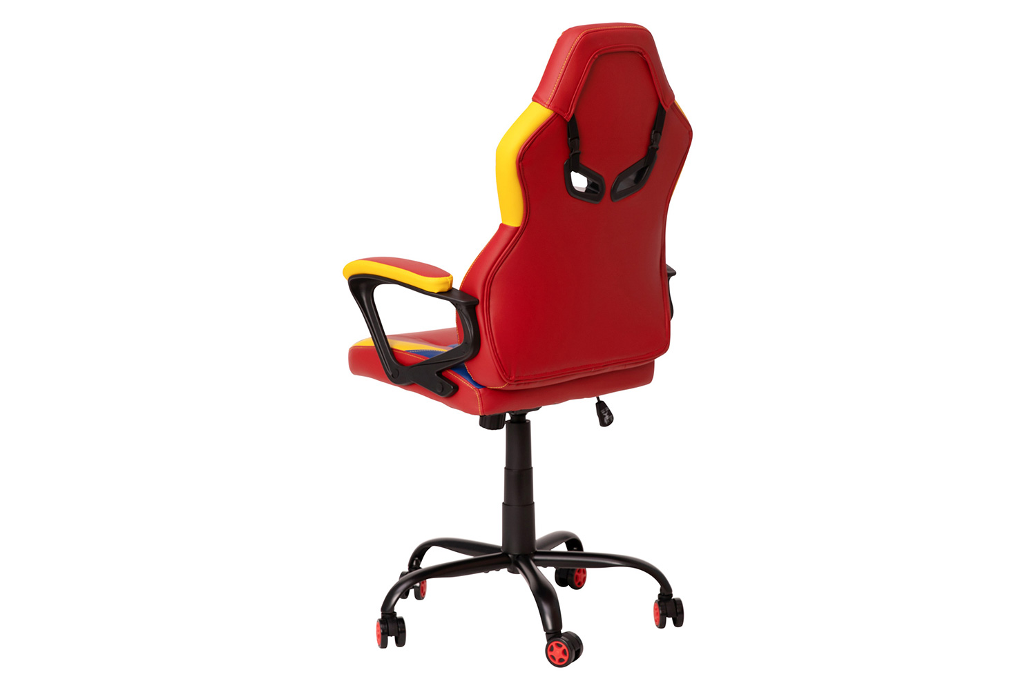 BLNK Stone Ergonomic Designer Adjustable Office Computer Chair with Red Dual Wheel Casters - Red & Yellow