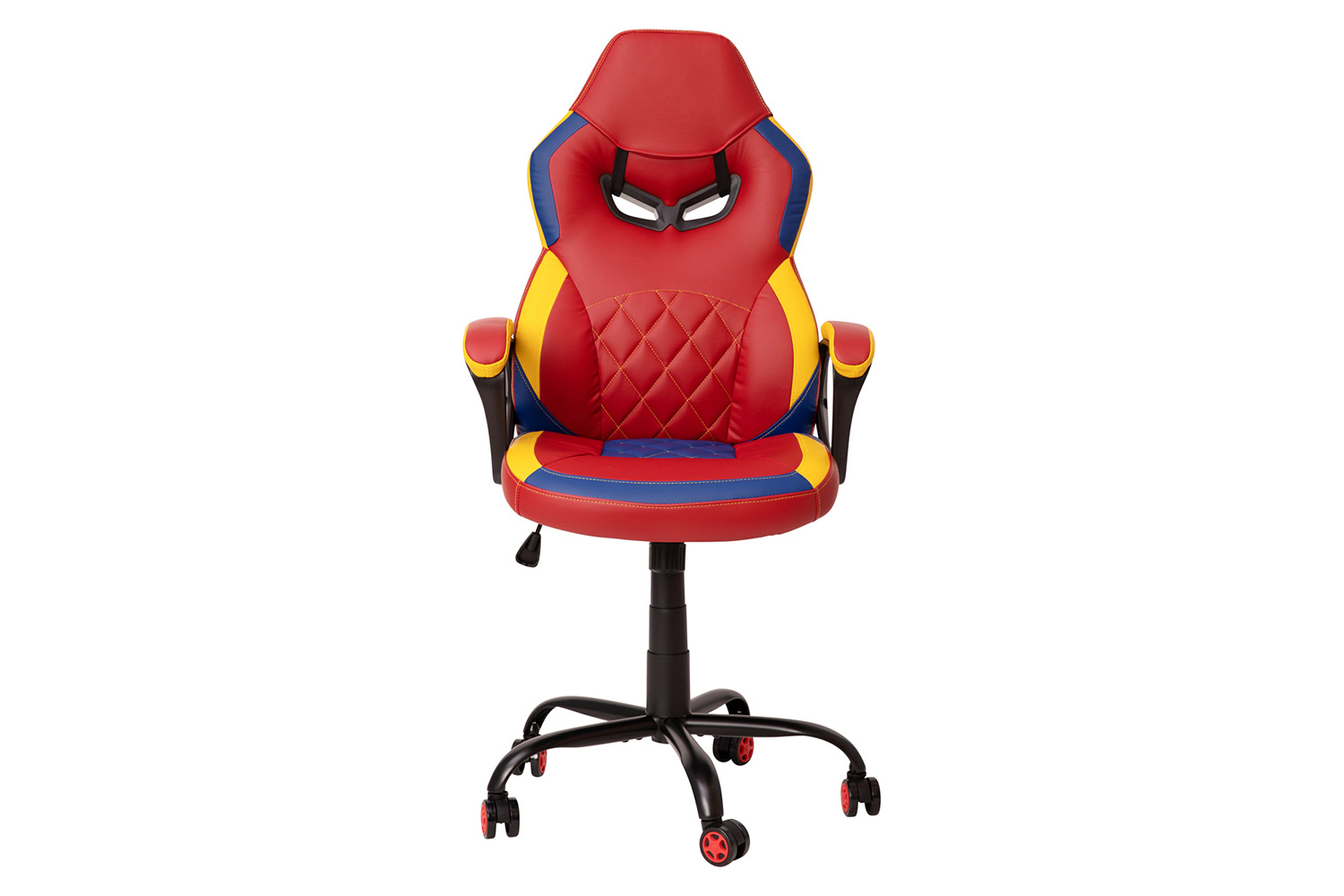 BLNK Stone Ergonomic Designer Adjustable Office Computer Chair with Red Dual Wheel Casters - Red & Yellow