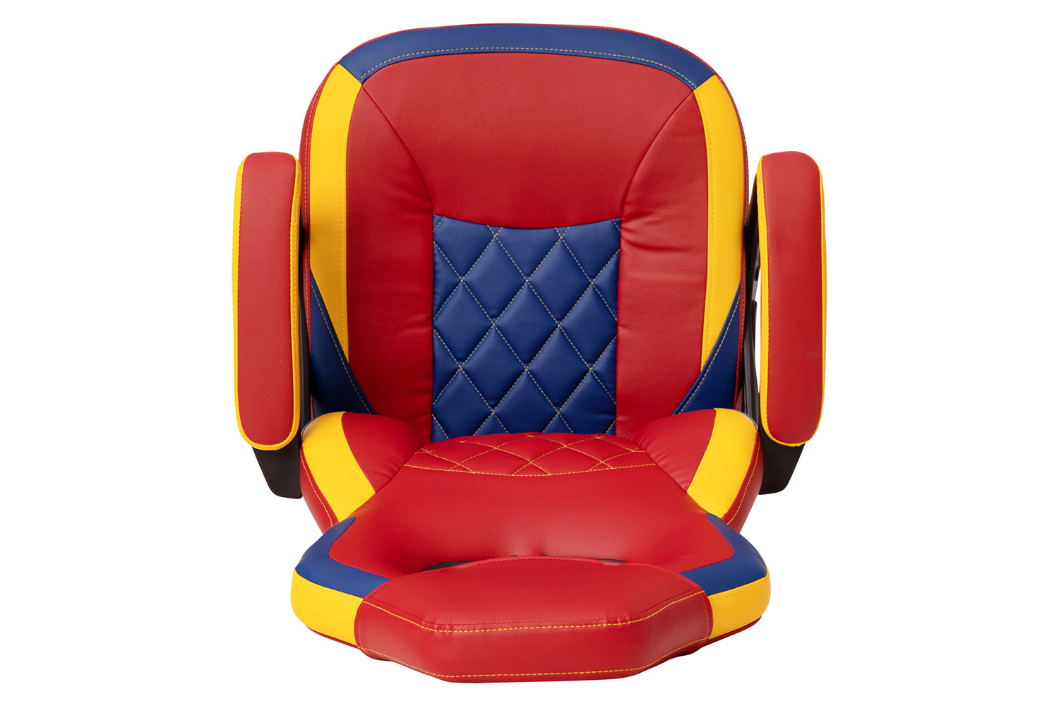 BLNK Stone Ergonomic Designer Adjustable Office Computer Chair with Red Dual Wheel Casters - Red & Yellow