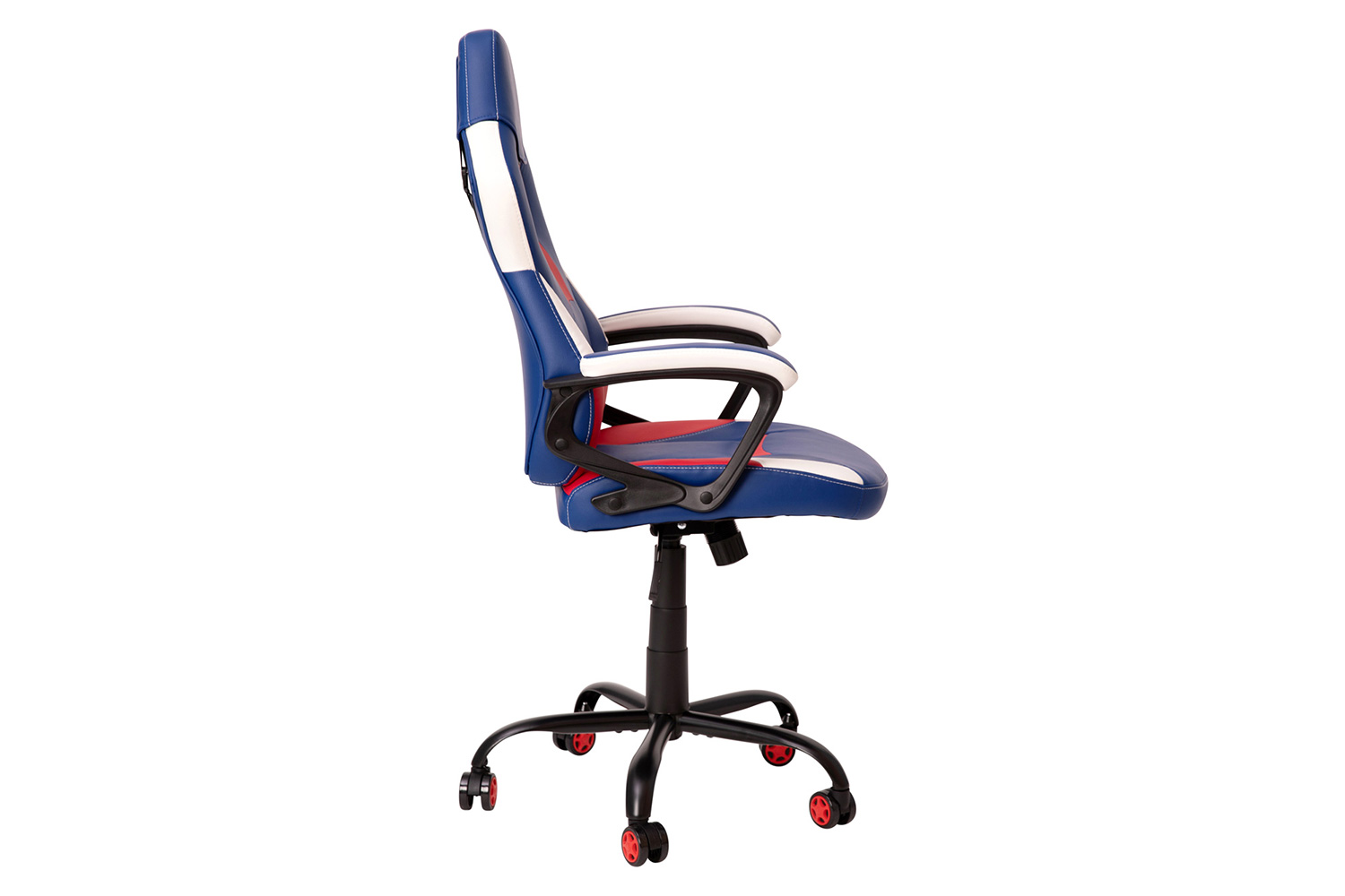 BLNK Stone Ergonomic Designer Adjustable Office Computer Chair with Red Dual Wheel Casters - Red/Blue