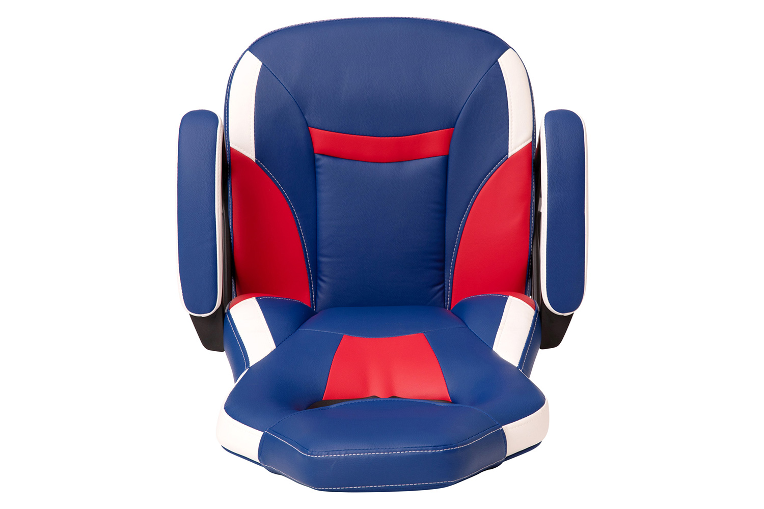 BLNK Stone Ergonomic Designer Adjustable Office Computer Chair with Red Dual Wheel Casters - Red/Blue