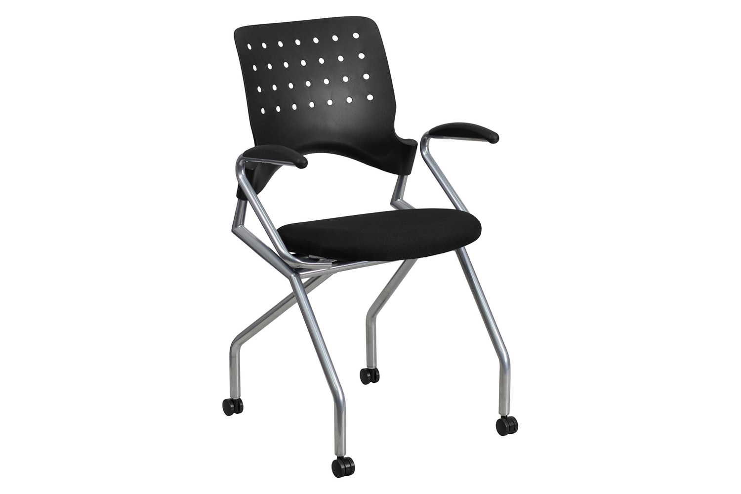 BLNK Galaxy Fabric Mobile Nesting Chair with Black Seat - with Arms