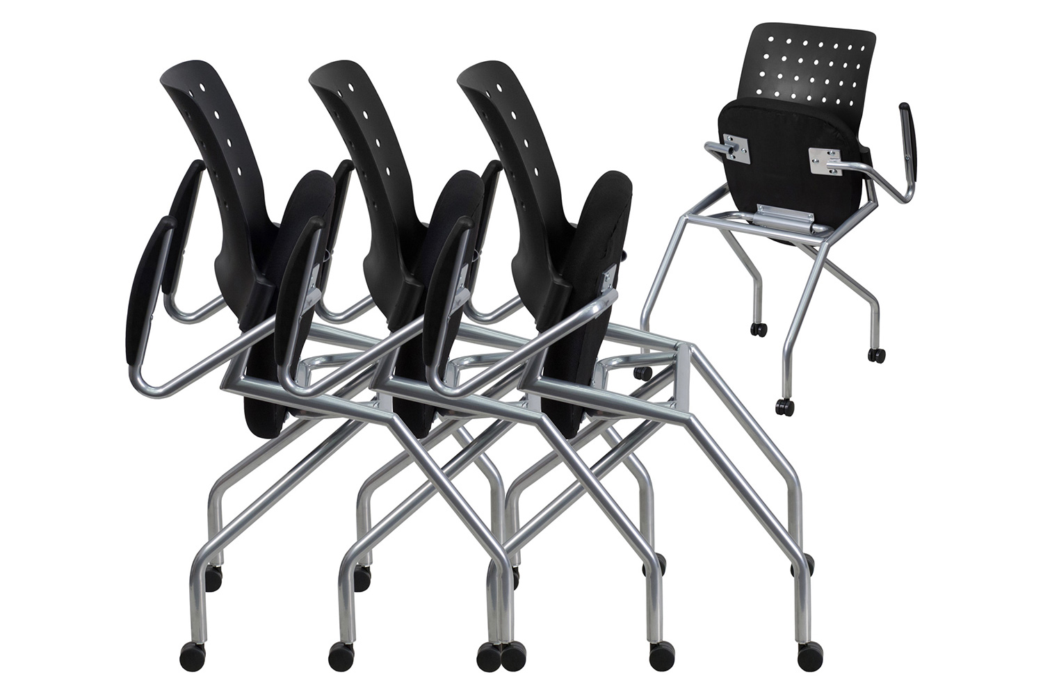 BLNK Galaxy Fabric Mobile Nesting Chair with Black Seat - with Arms