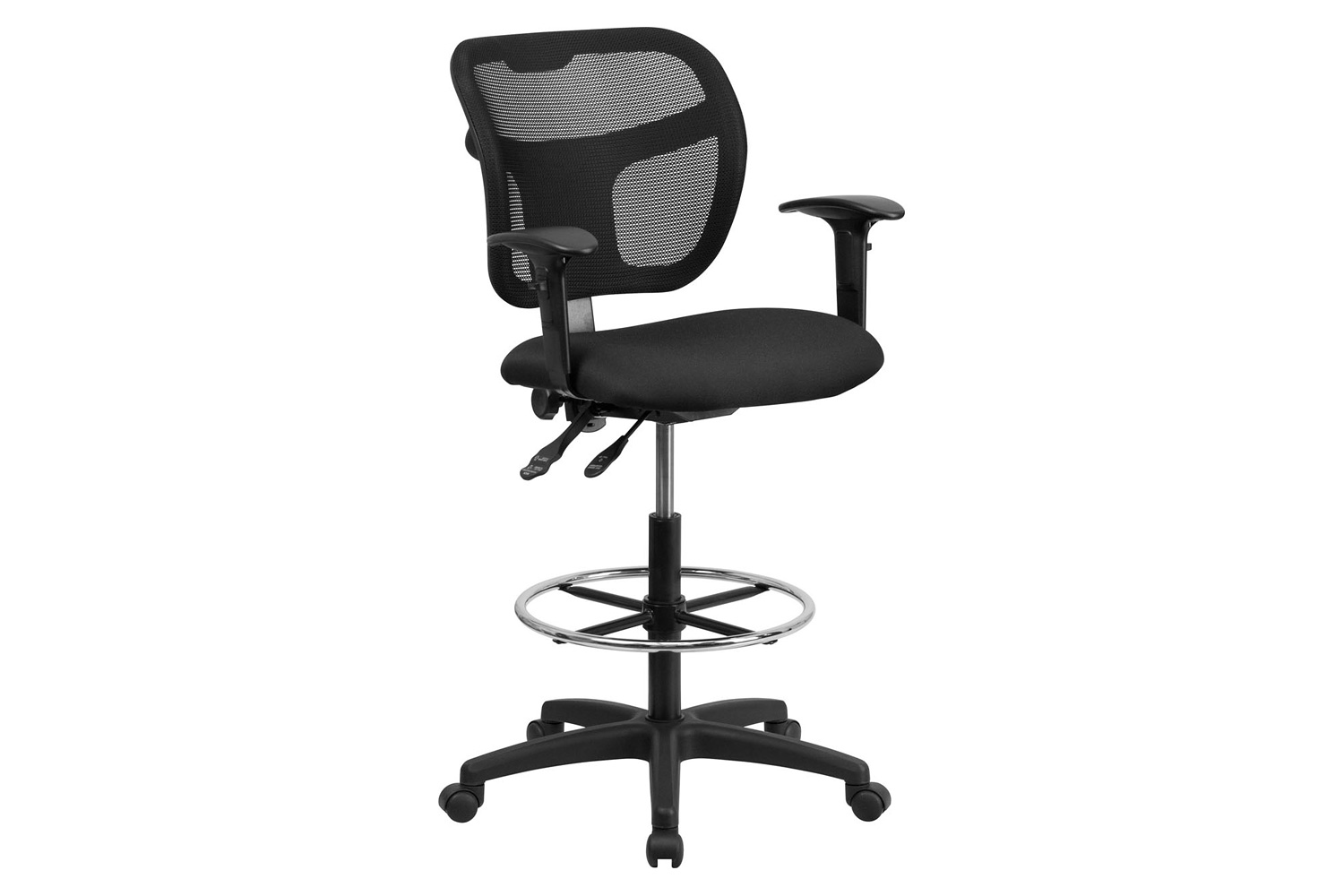 BLNK - Regina Mid-Back Mesh Drafting Chair with Back Height Adjustment