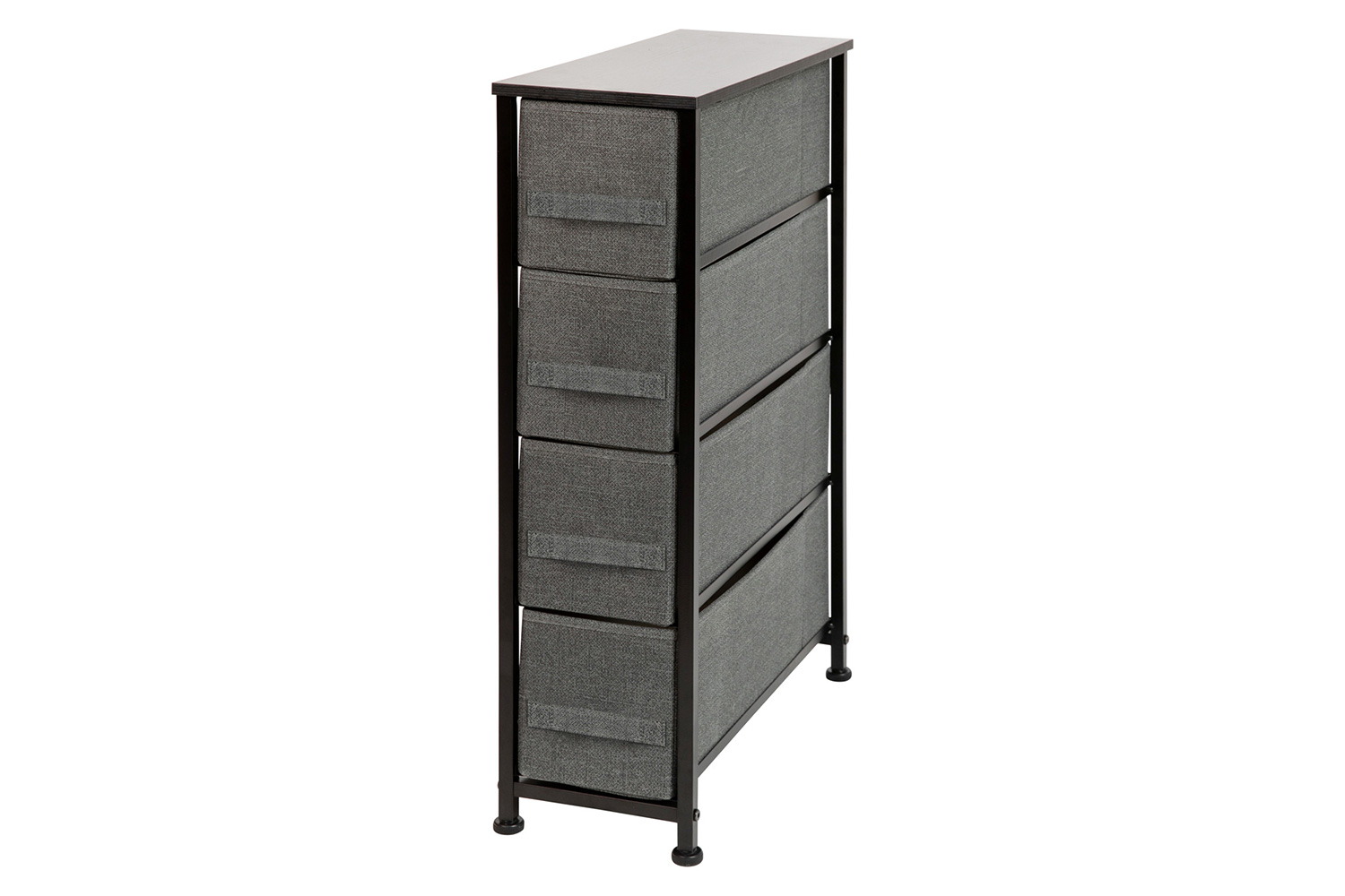 BLNK - Harris 4 Drawer Slim Wood Top Iron Frame Dresser Storage Tower with Easy Pull Drawers