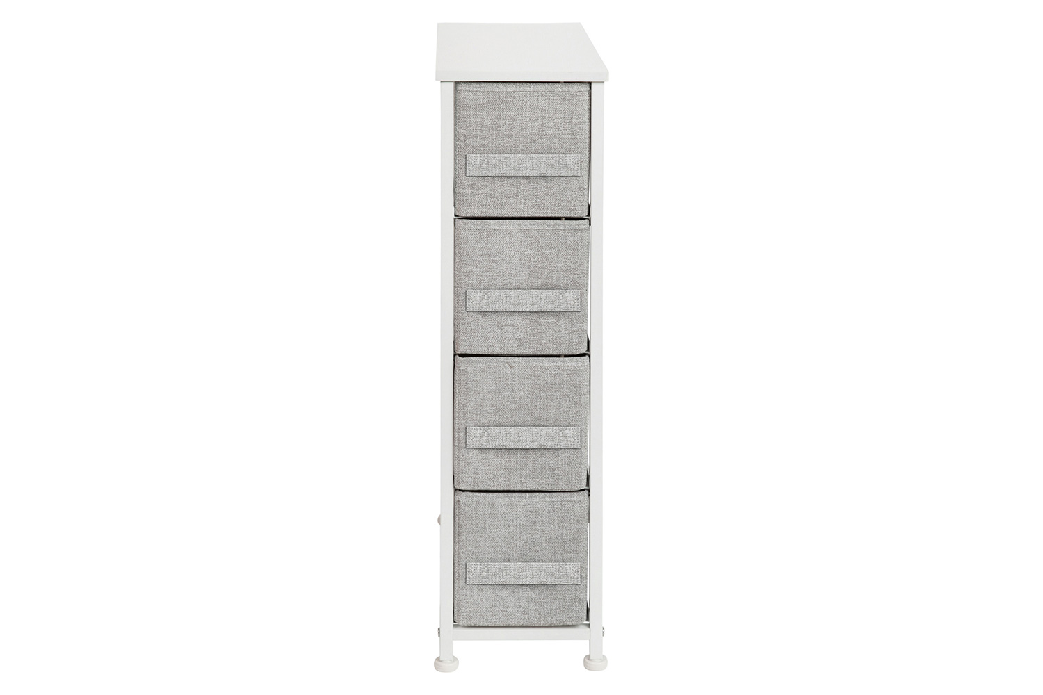 BLNK Harris 4 Drawer Slim Wood Top Iron Frame Dresser Storage Tower with Easy Pull Drawers - White/Light Gray