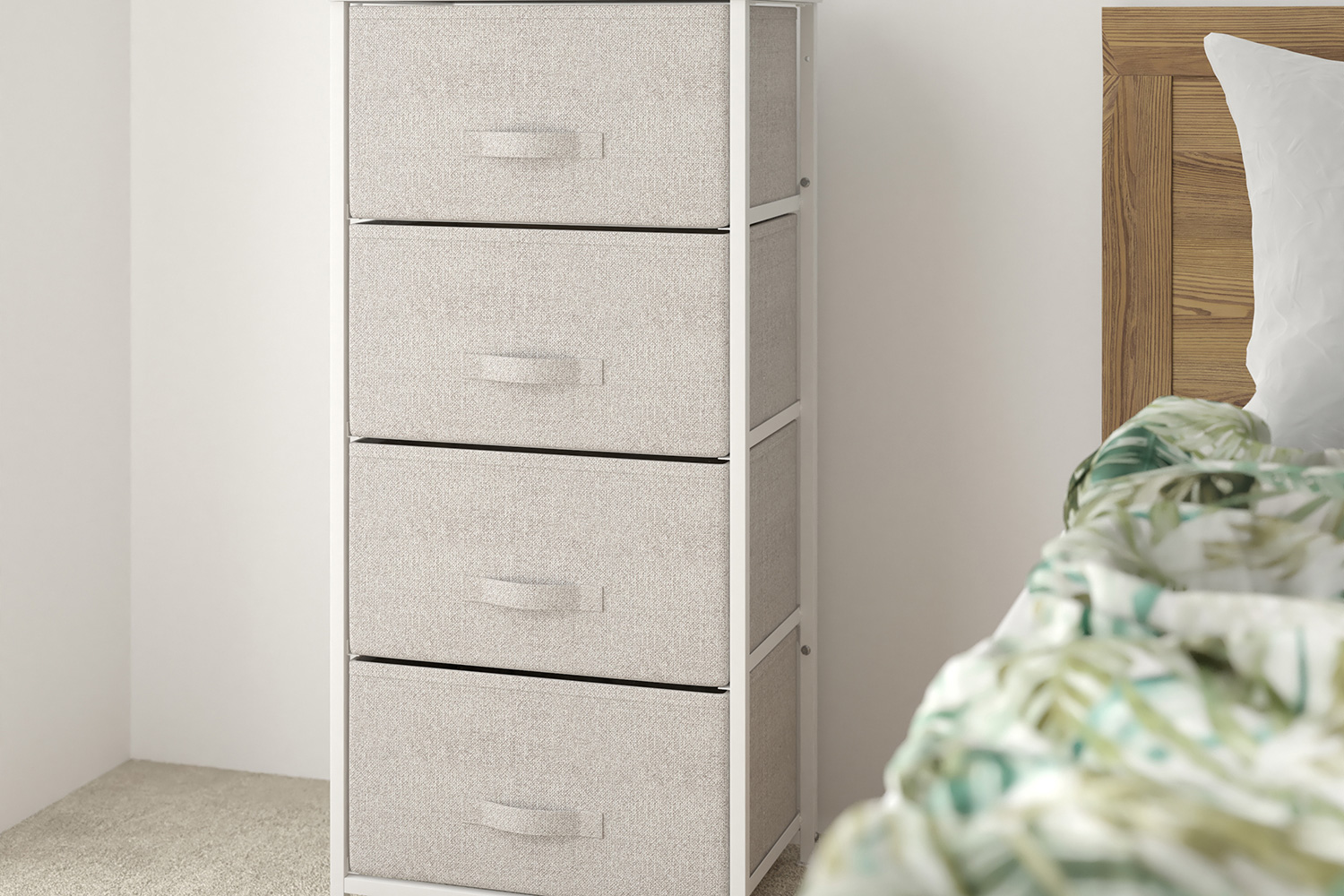 BLNK - Harris 4 Drawer Wood Top Iron Frame Vertical Storage Dresser with Easy Pull Drawers
