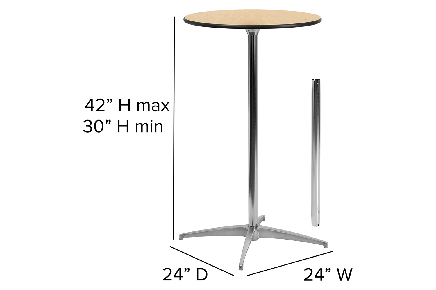 BLNK Lars Round Wood Cocktail Table - 24"D