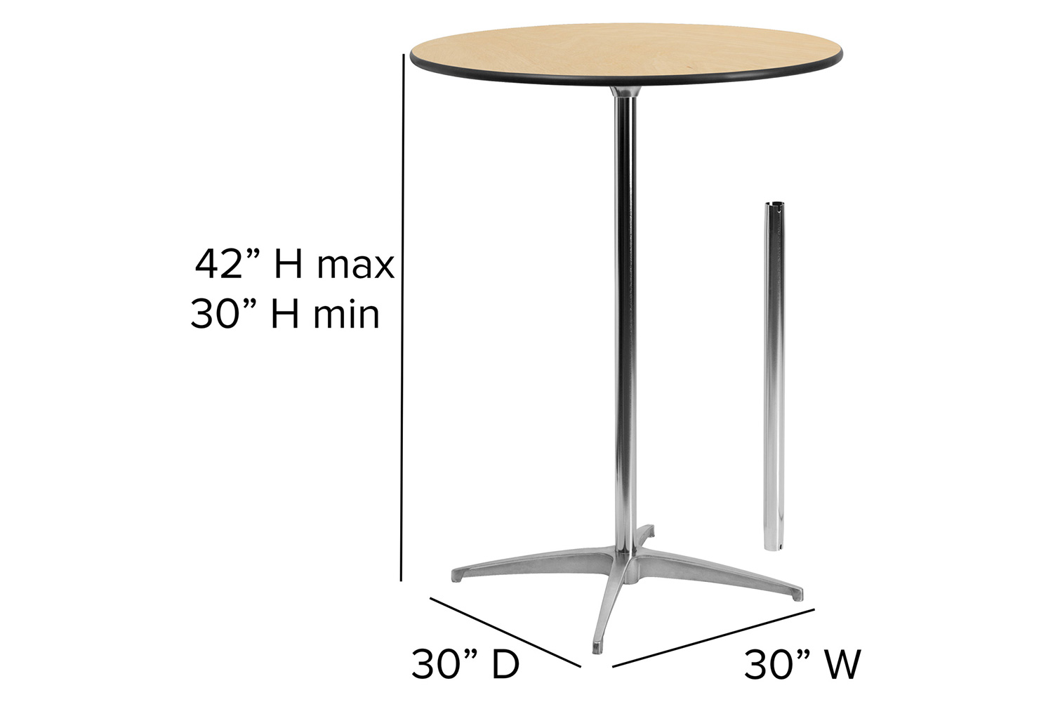 BLNK Lars Round Wood Cocktail Table - 30"D