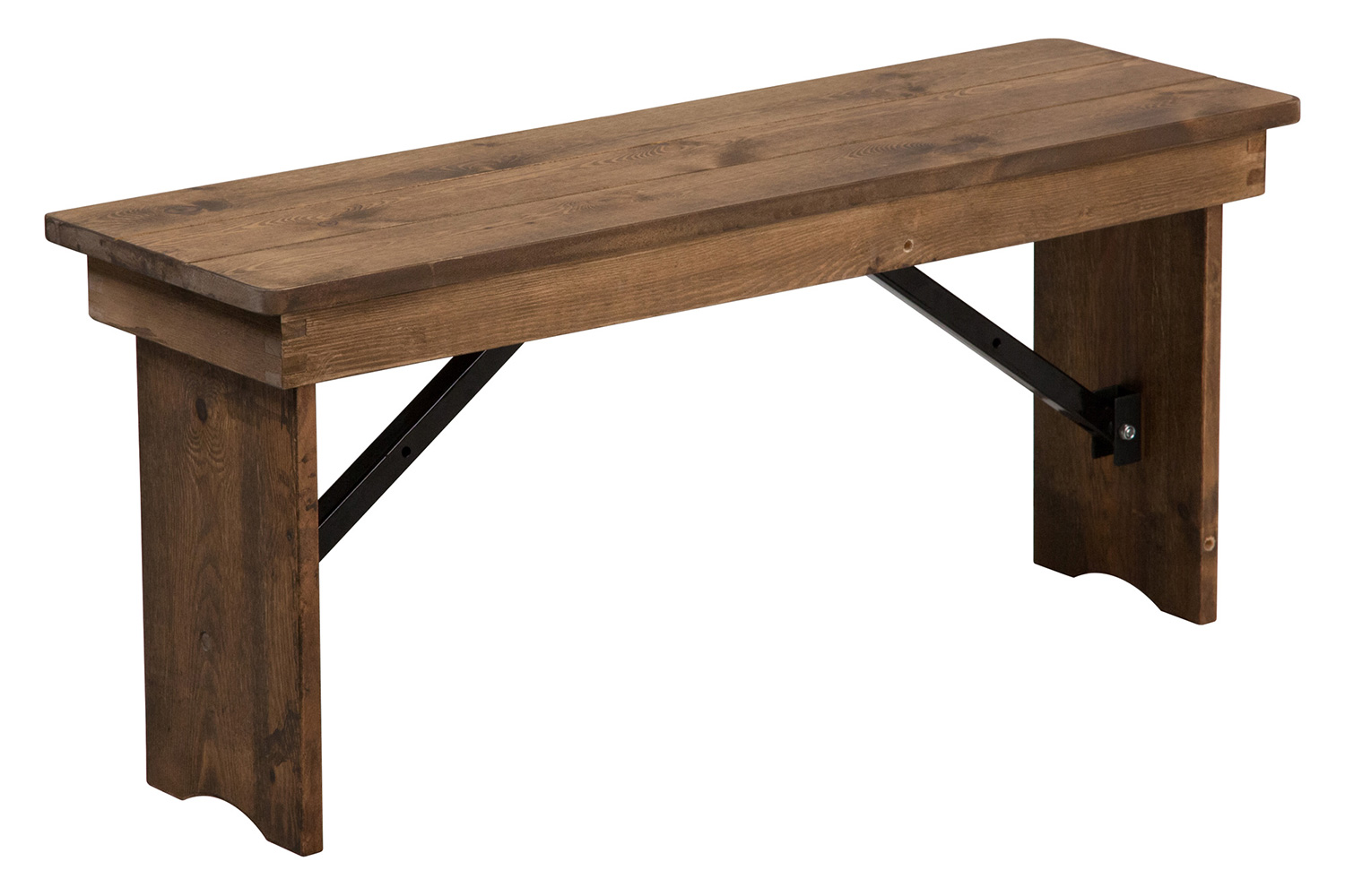 BLNK - HERCULES Series Antique Rustic Solid Pine Folding Farm Bench