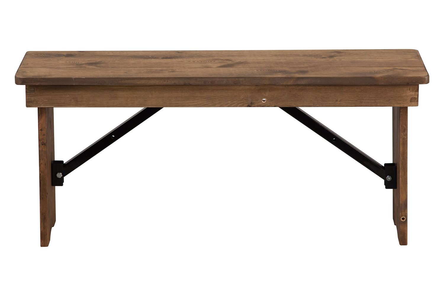 BLNK - HERCULES Series Antique Rustic Solid Pine Folding Farm Bench