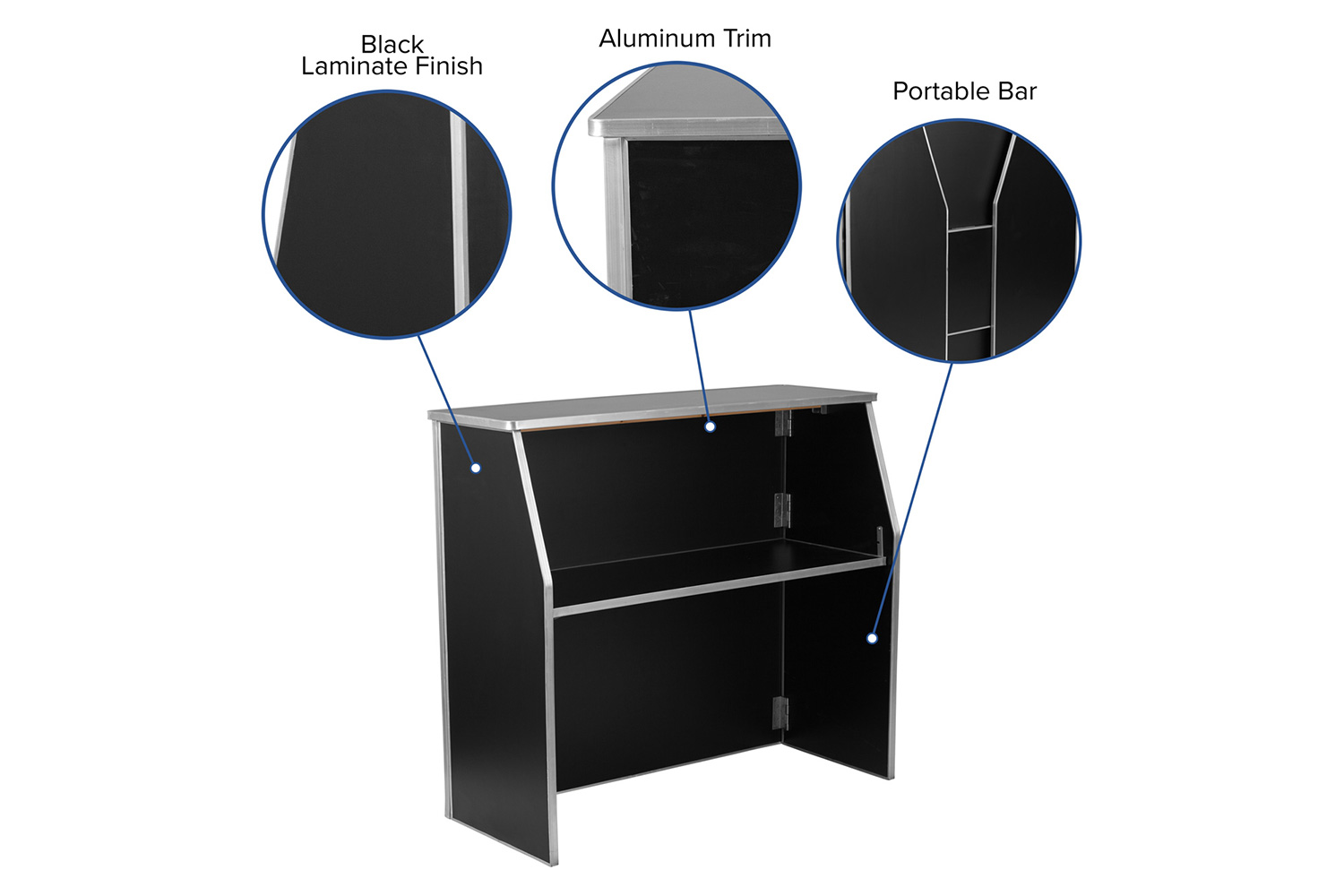 BLNK Amara Laminate Foldable Bar - Black