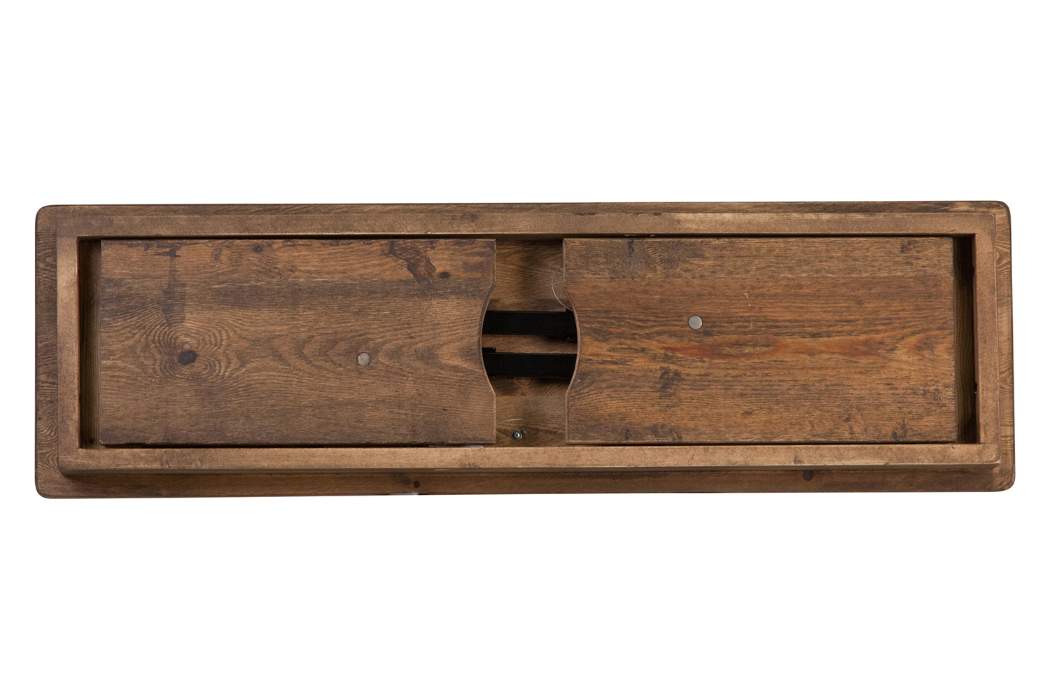BLNK HERCULES Series Antique Rustic Folding Farm Table and Six Bench Set - Natural
