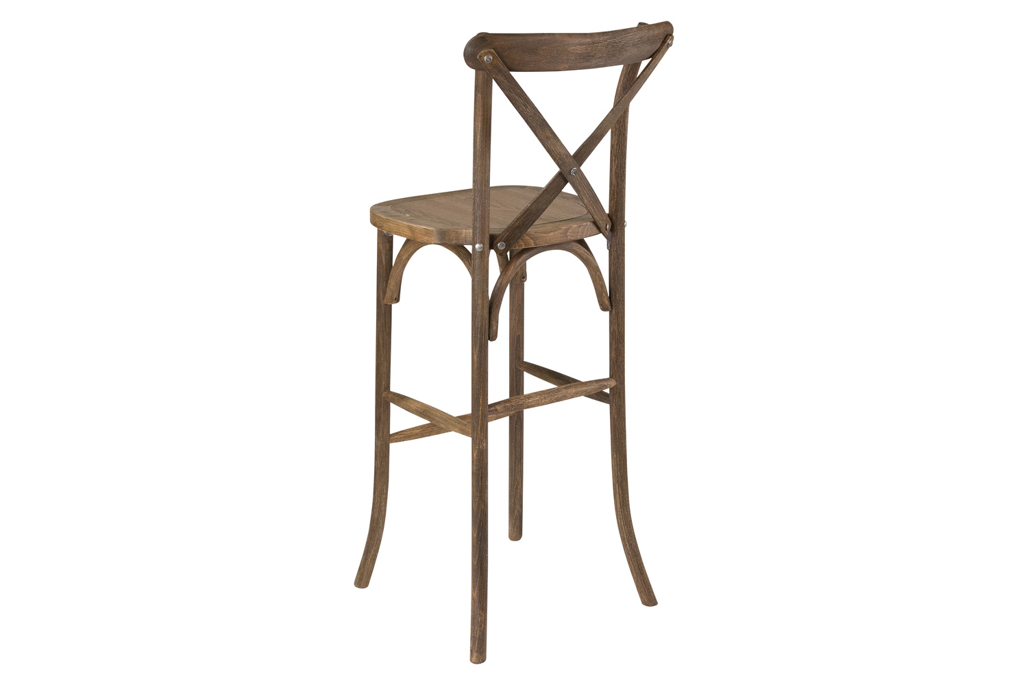 BLNK HERCULES Series Wood Dark Antique Cross Back Bar Stool