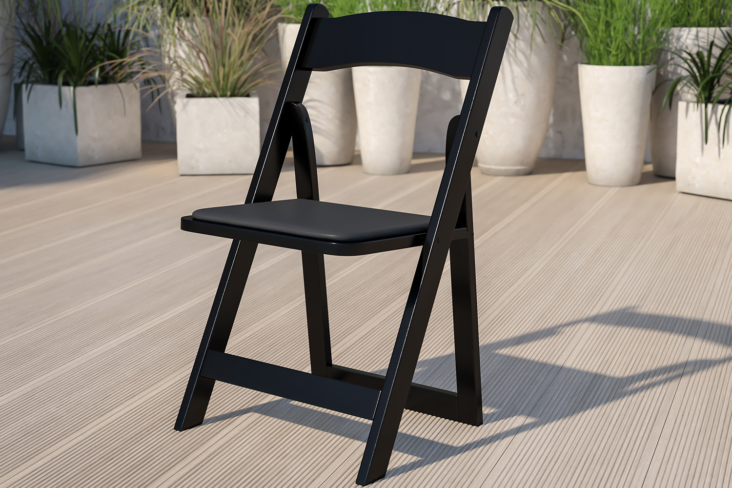 BLNK - HERCULES Series Wood Folding Chair with Vinyl Padded Seat