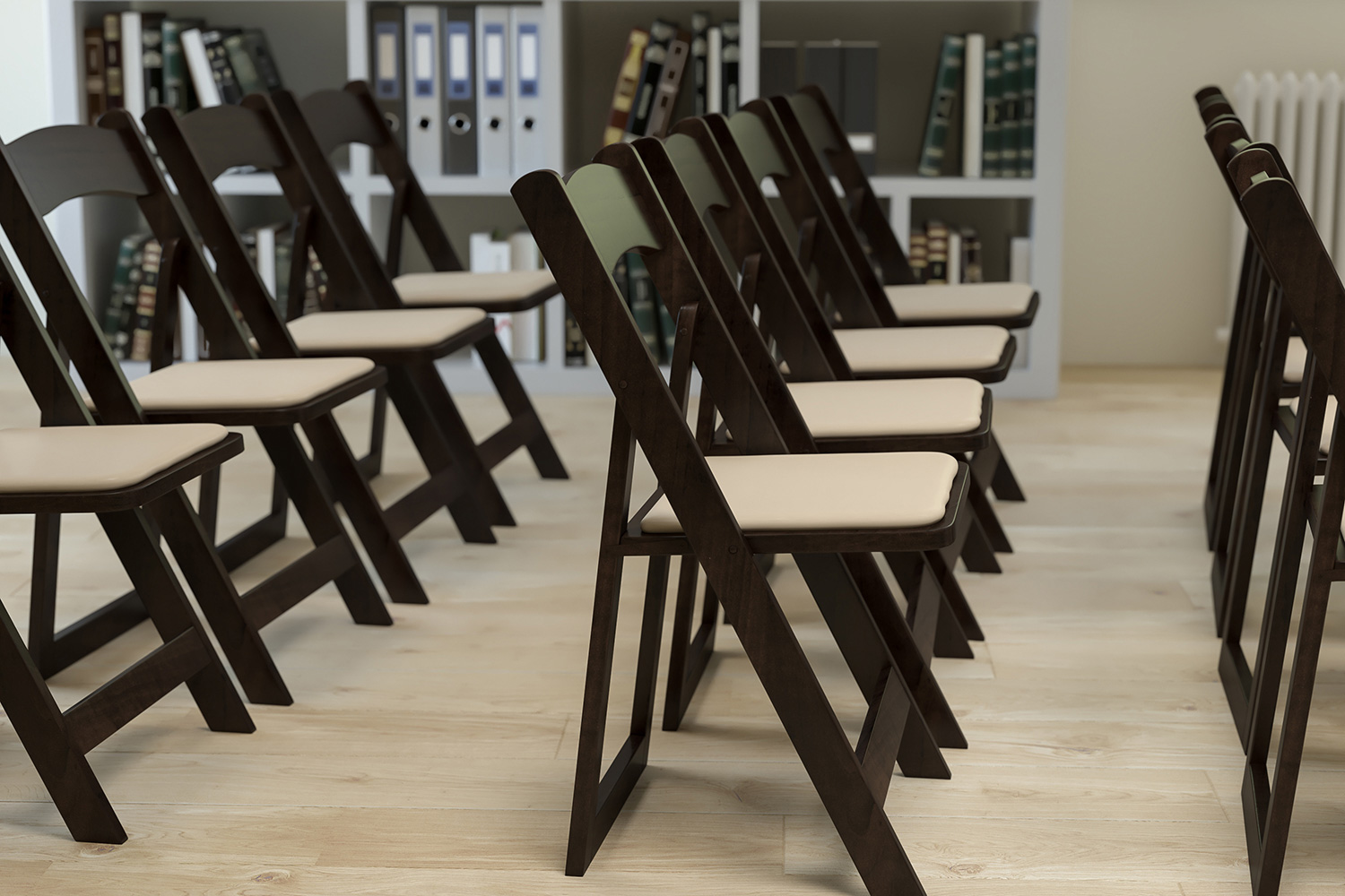 BLNK - HERCULES Series Wood Folding Chair with Vinyl Padded Seat