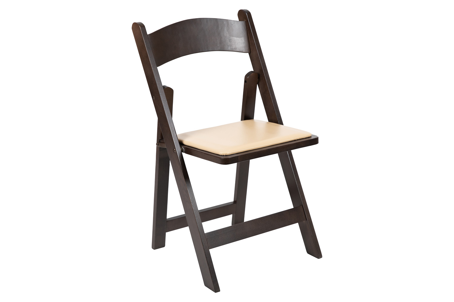 BLNK HERCULES Series Wood Folding Chair with Vinyl Padded Seat - Chocolate