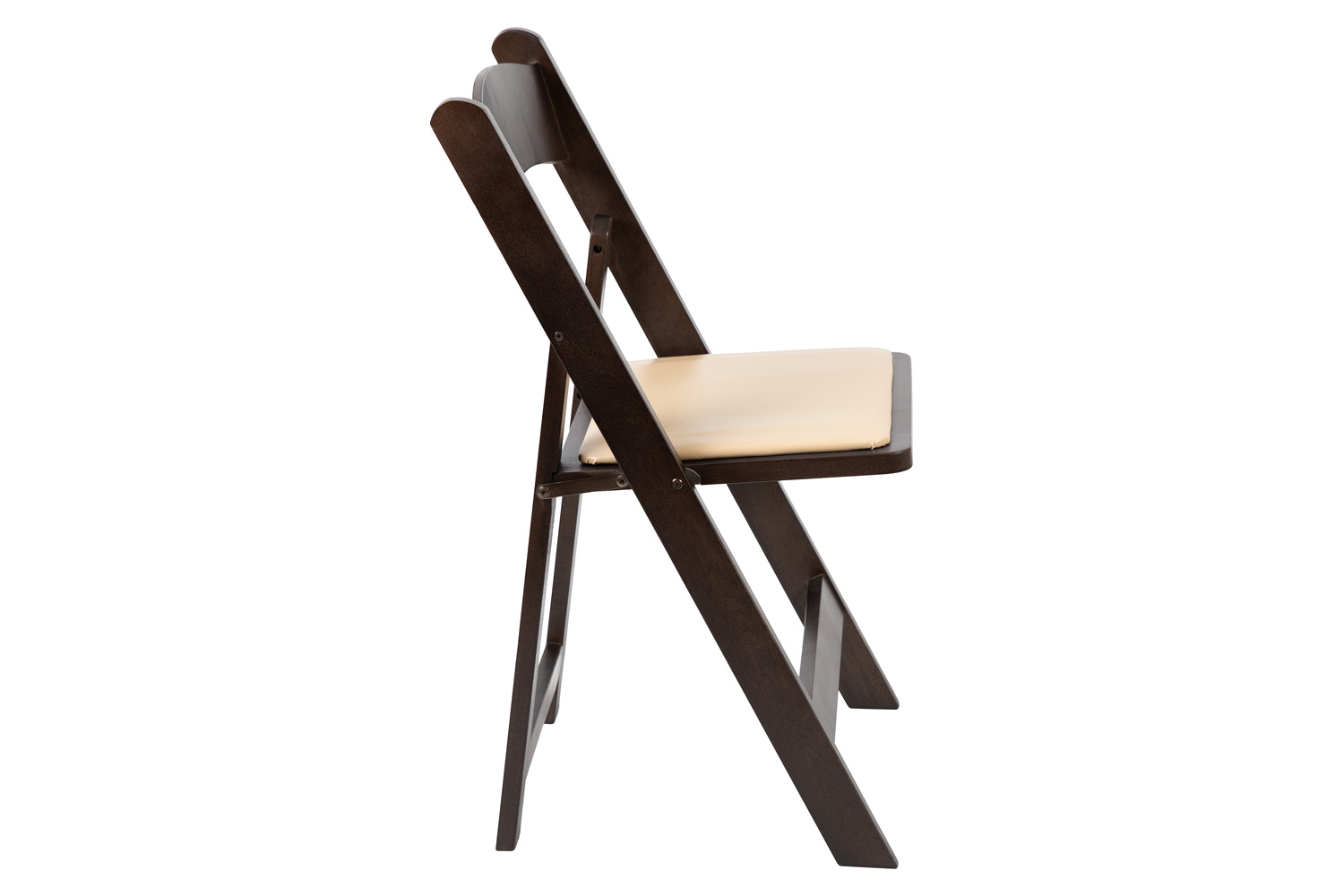 BLNK HERCULES Series Wood Folding Chair with Vinyl Padded Seat - Chocolate