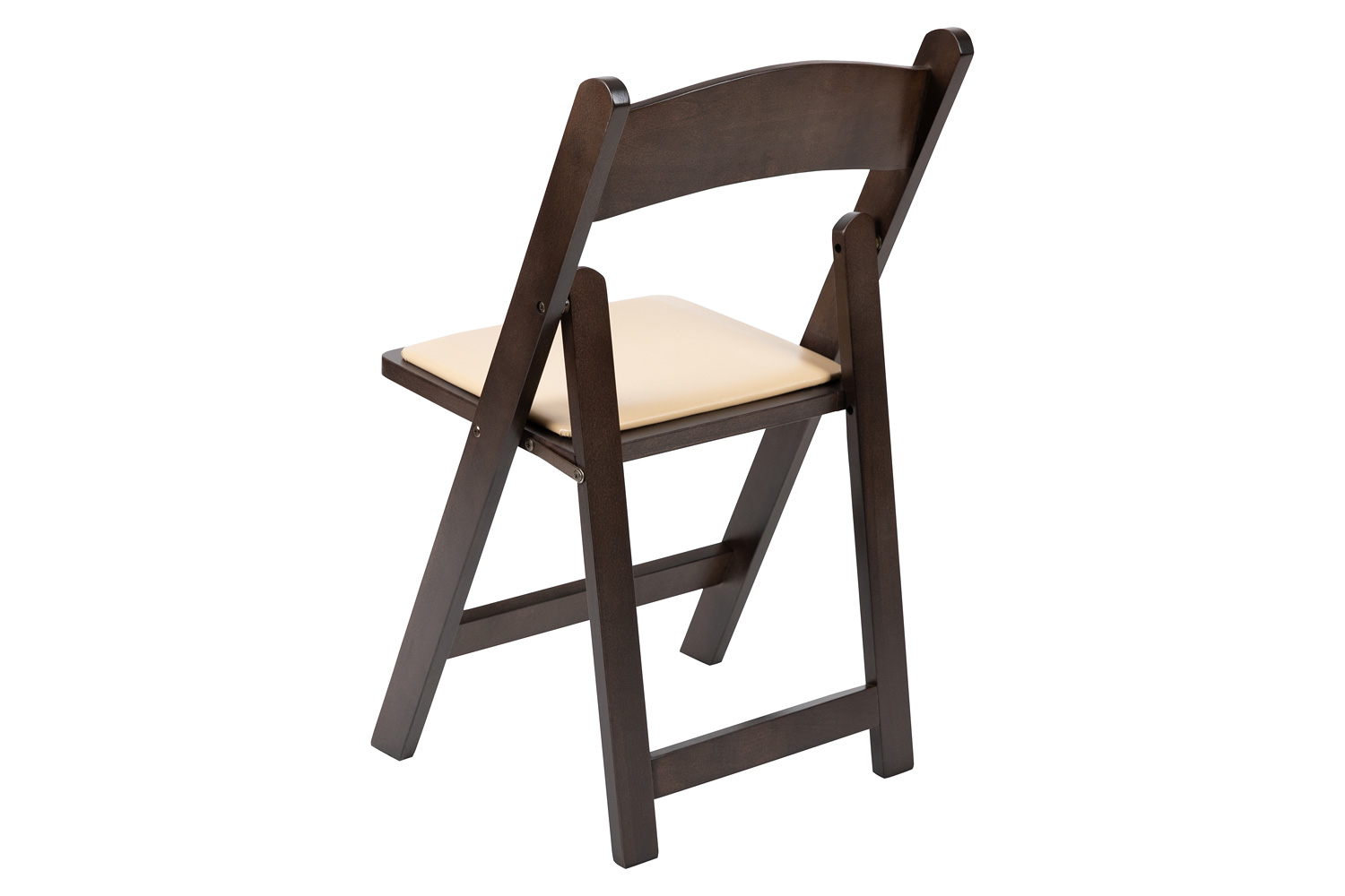 BLNK HERCULES Series Wood Folding Chair with Vinyl Padded Seat - Chocolate