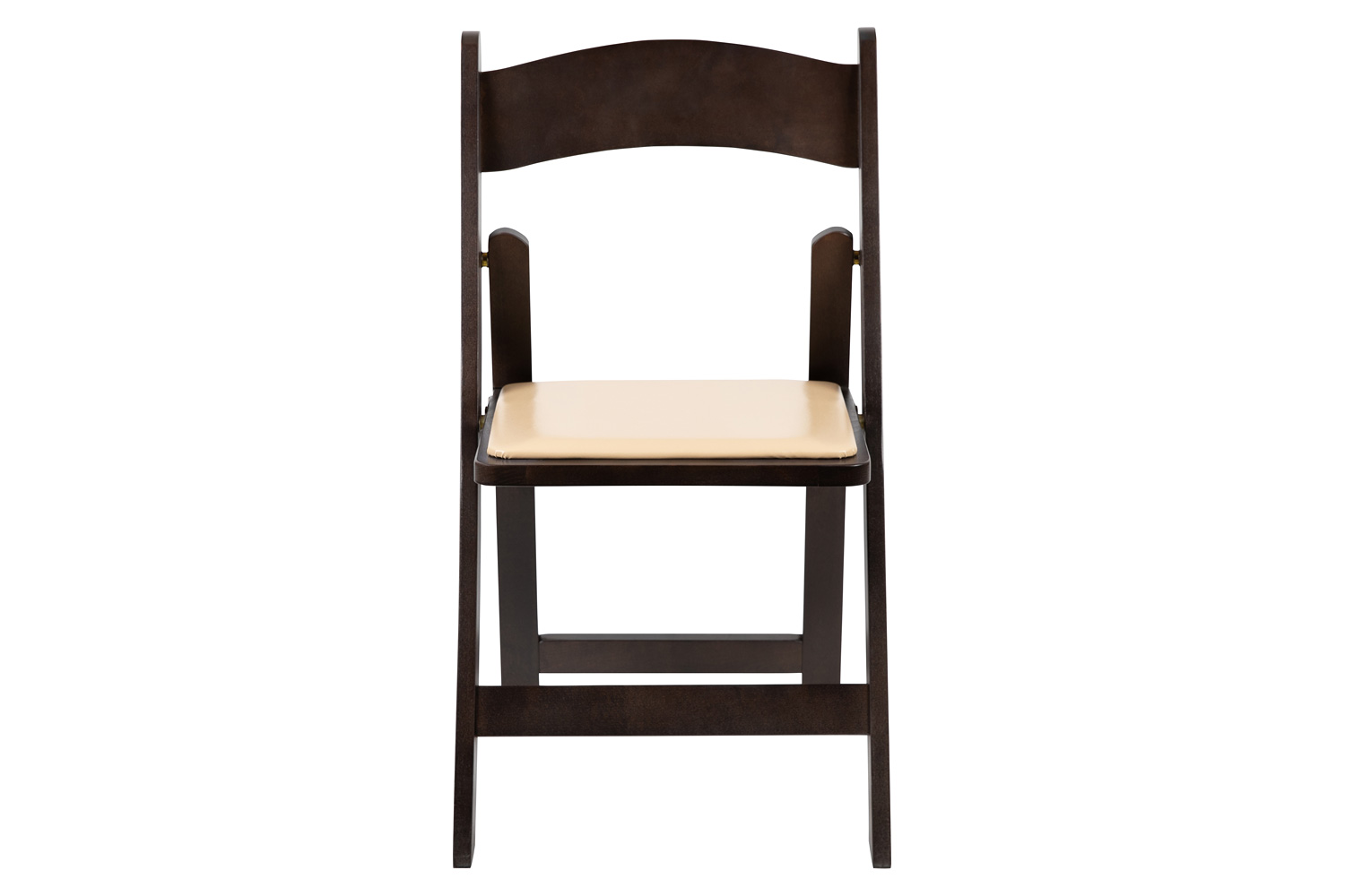 BLNK HERCULES Series Wood Folding Chair with Vinyl Padded Seat - Chocolate