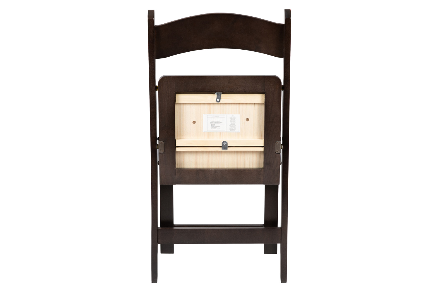 BLNK HERCULES Series Wood Folding Chair with Vinyl Padded Seat - Chocolate