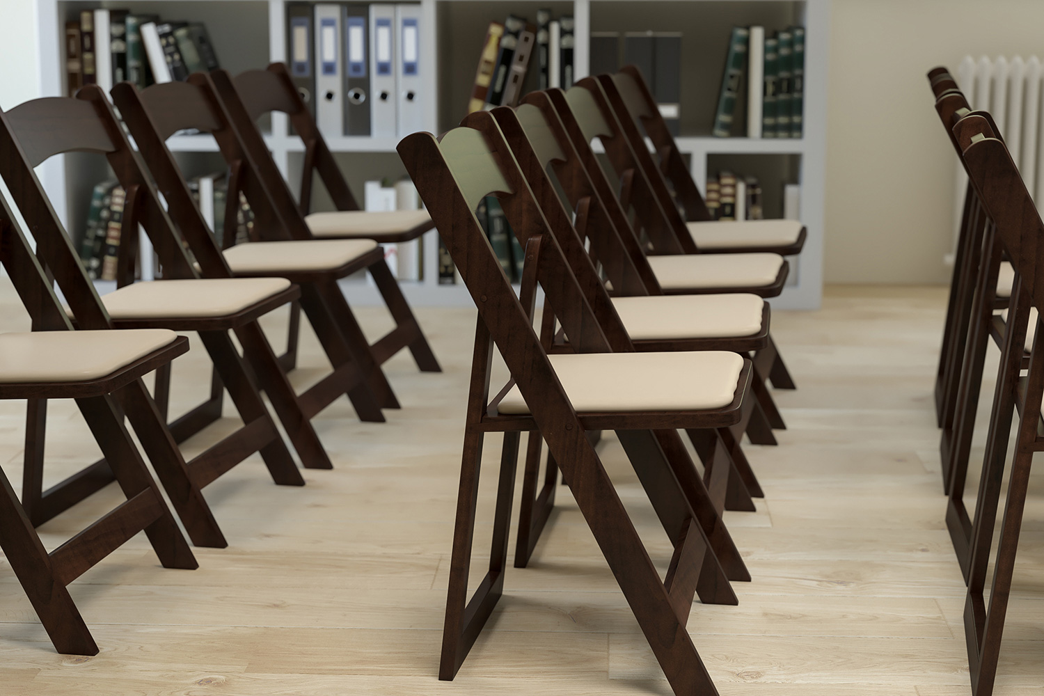 BLNK - HERCULES Series Wood Folding Chair with Vinyl Padded Seat