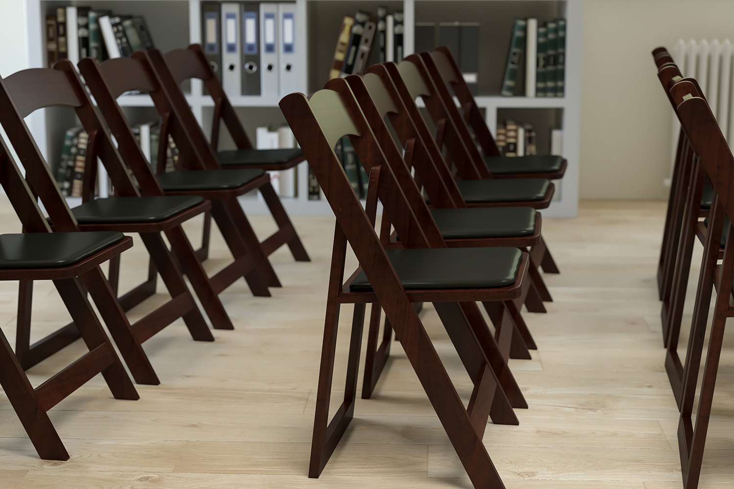 BLNK - HERCULES Series Wood Folding Chair with Vinyl Padded Seat
