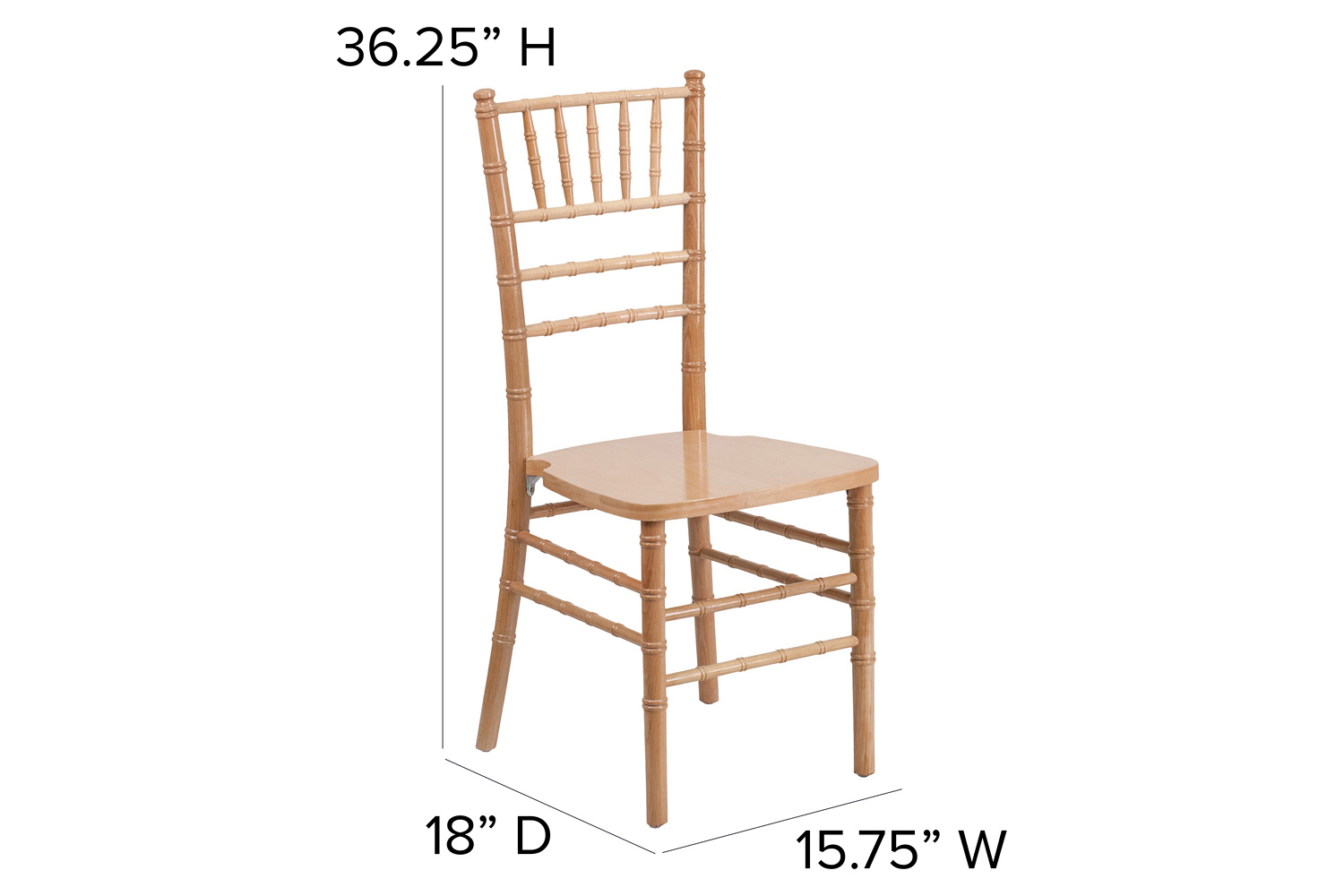 BLNK HERCULES Series Wood Chiavari Chair - Natural