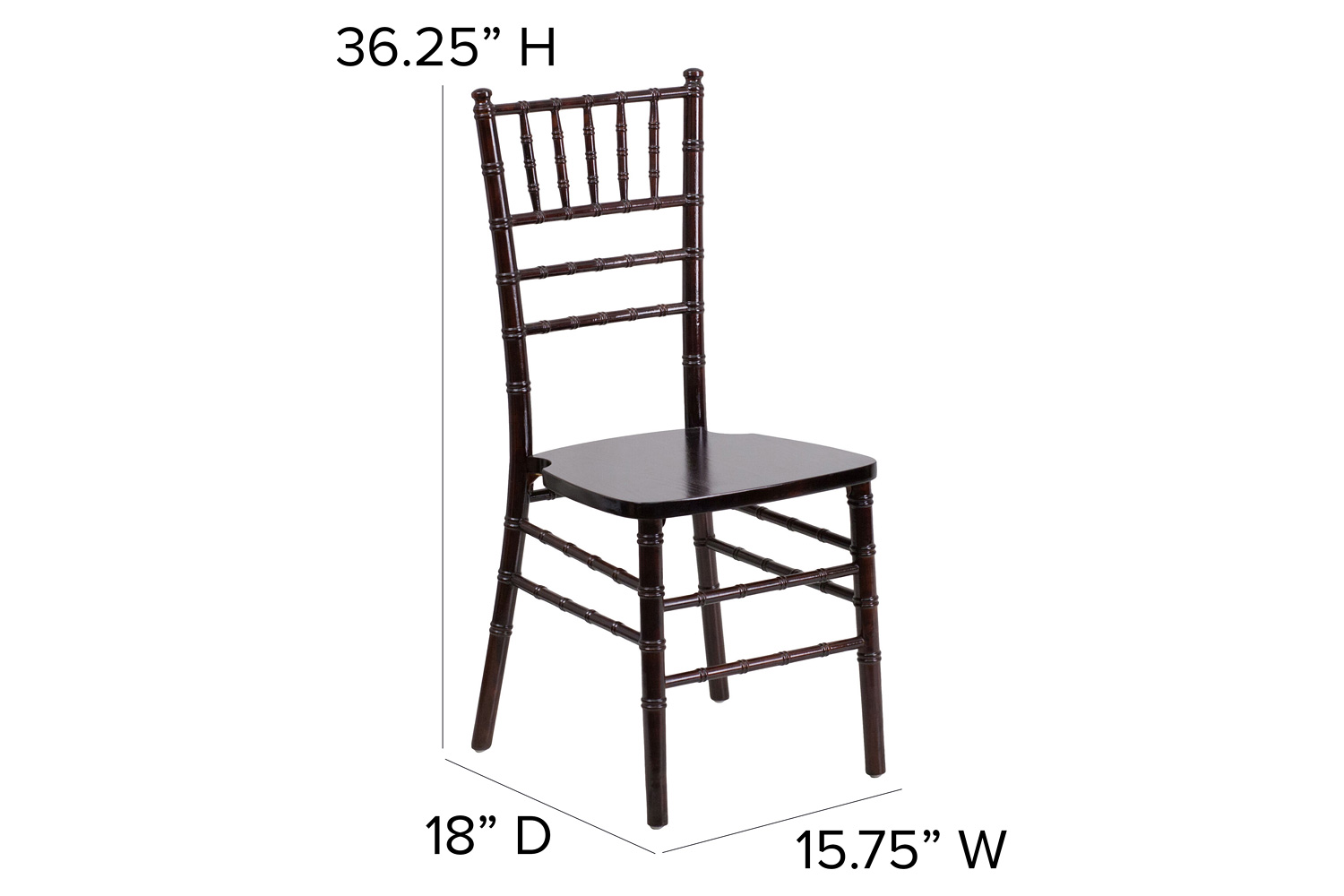 BLNK HERCULES Series Wood Chiavari Chair - Walnut