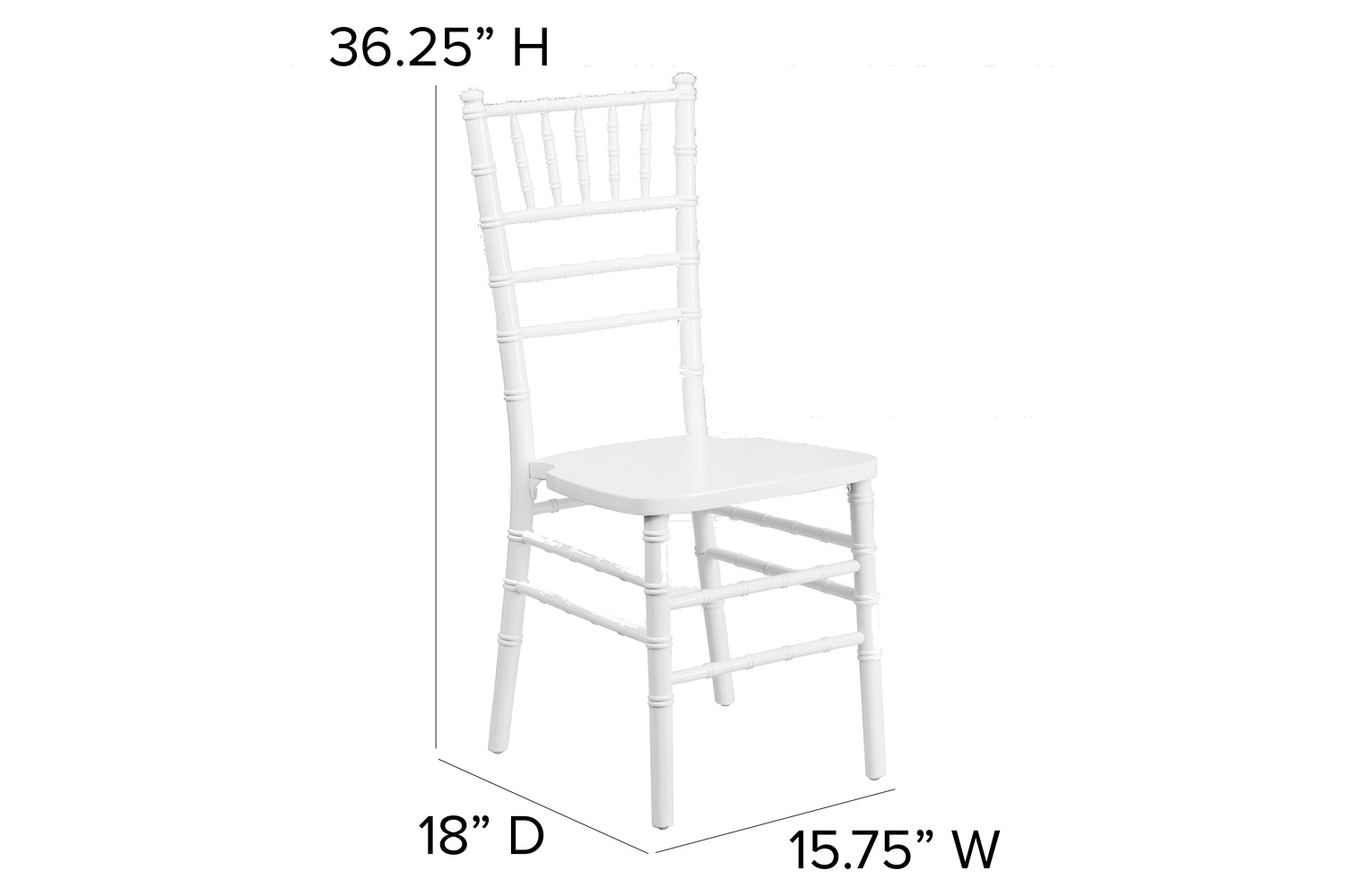 BLNK HERCULES Series Wood Chiavari Chair - White