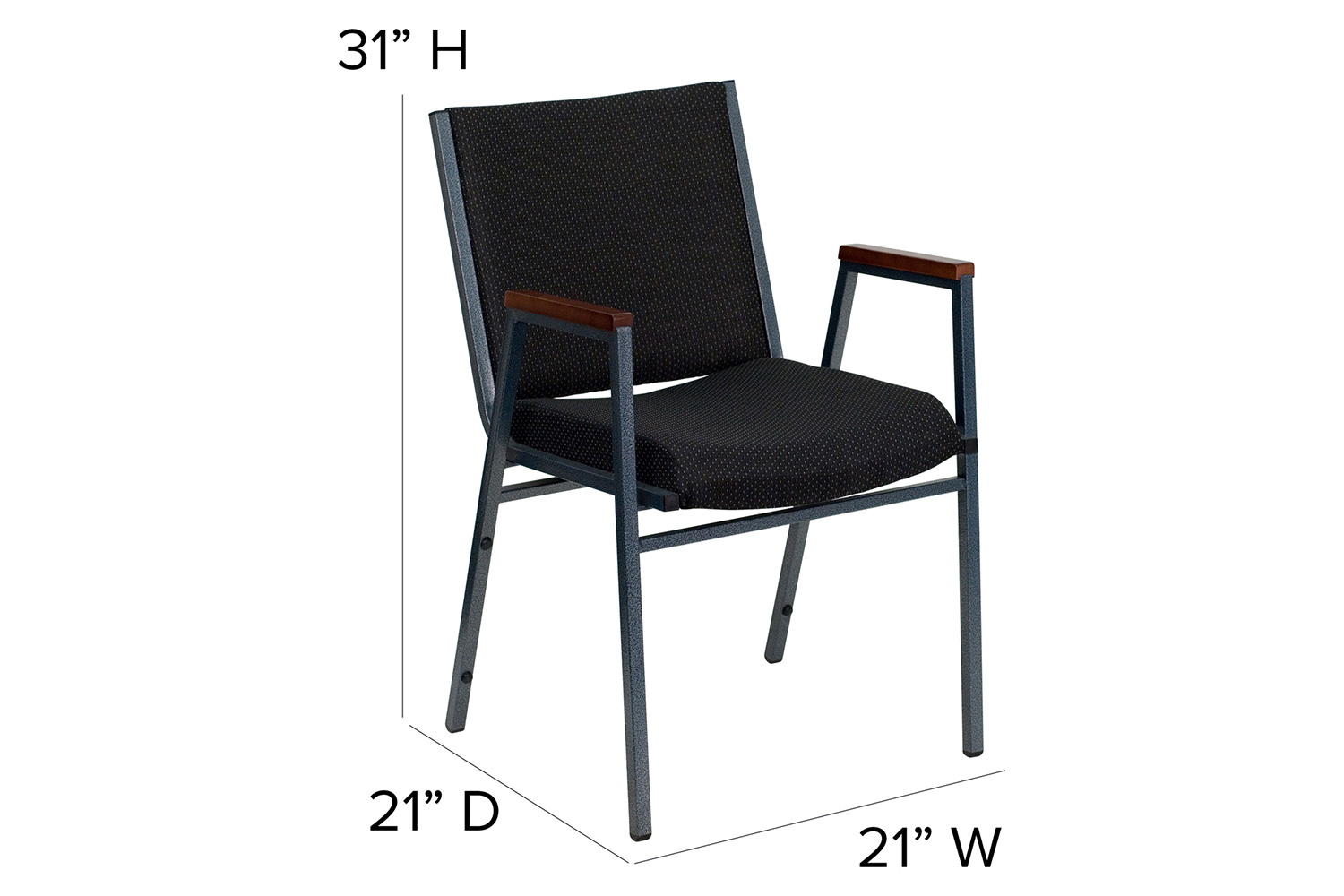BLNK HERCULES Series Fabric Heavy Duty Stack Chair with Arms - Black Dot