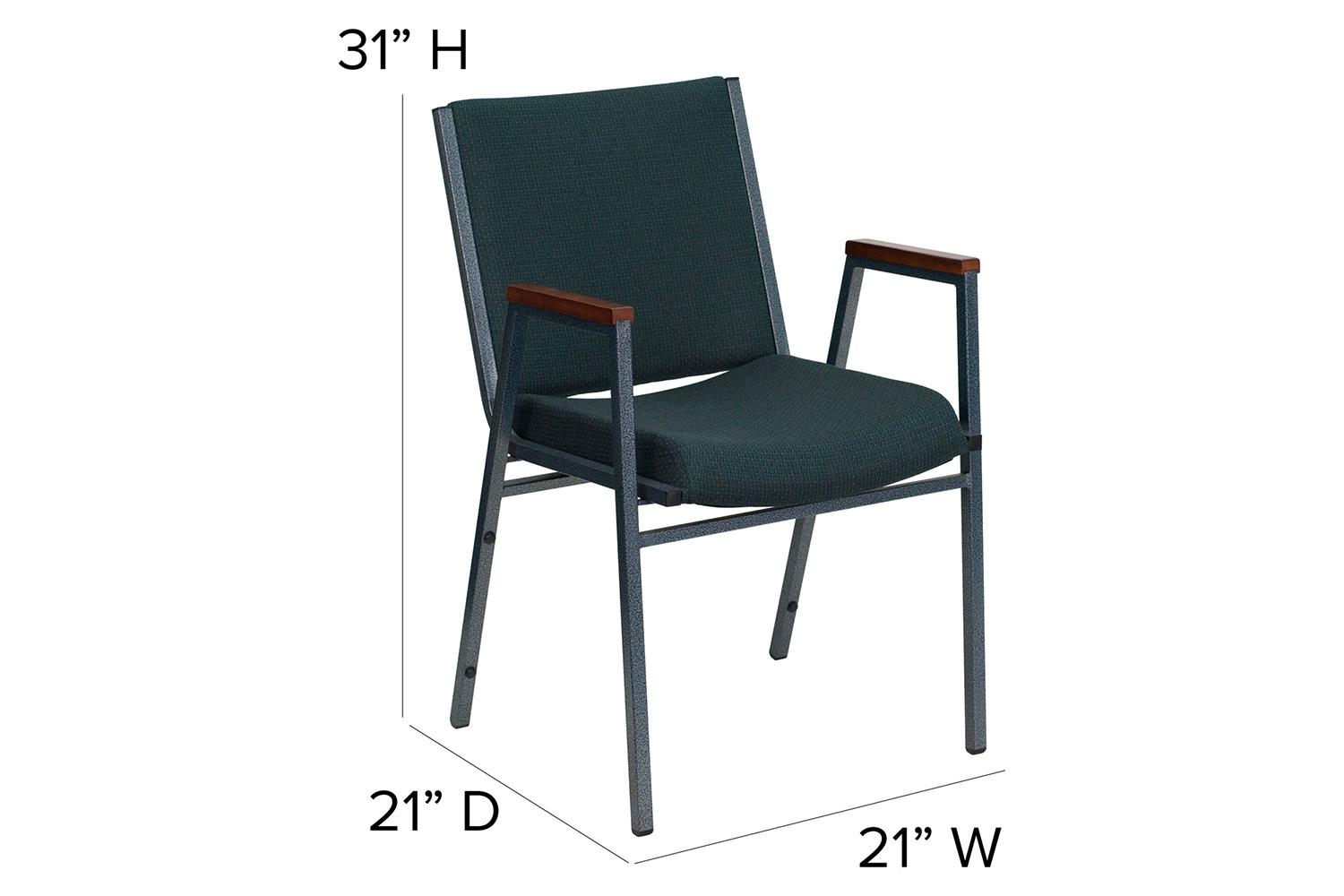 BLNK HERCULES Series Fabric Heavy Duty Stack Chair with Arms - Green Patterned
